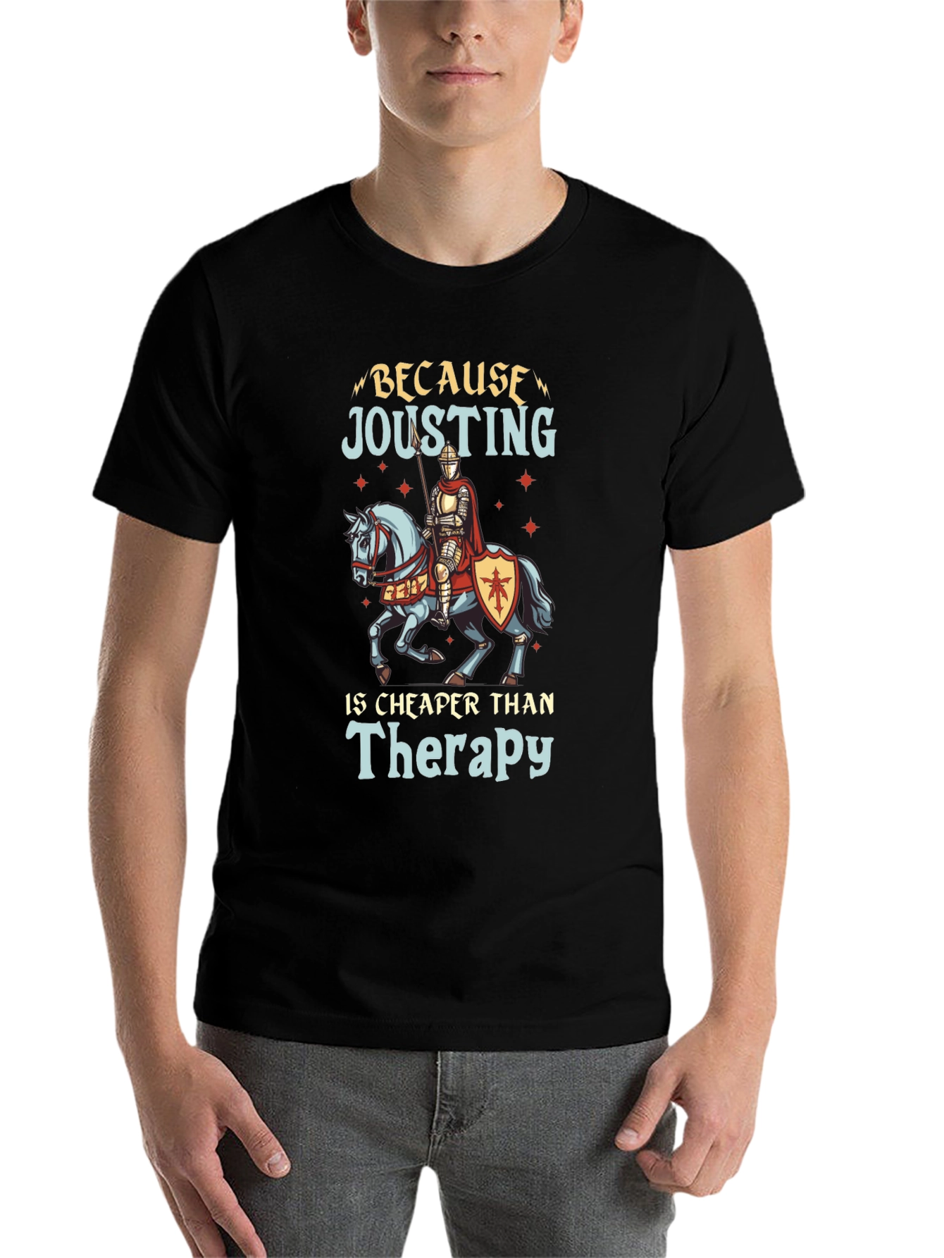 Jousting Therapy Black T-Shirt