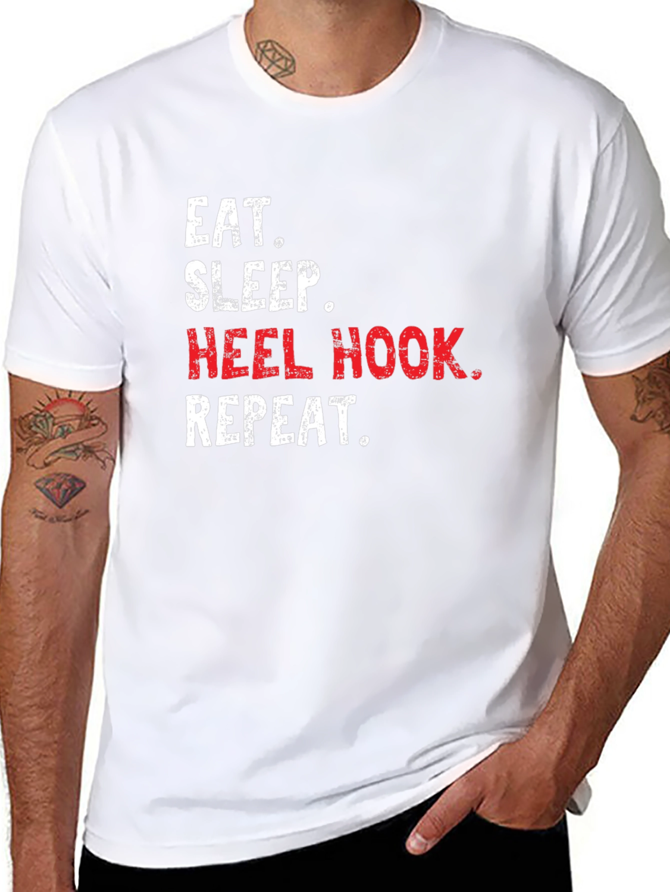 Eat Sleep Heel Hook Repeat Black T-Shirt