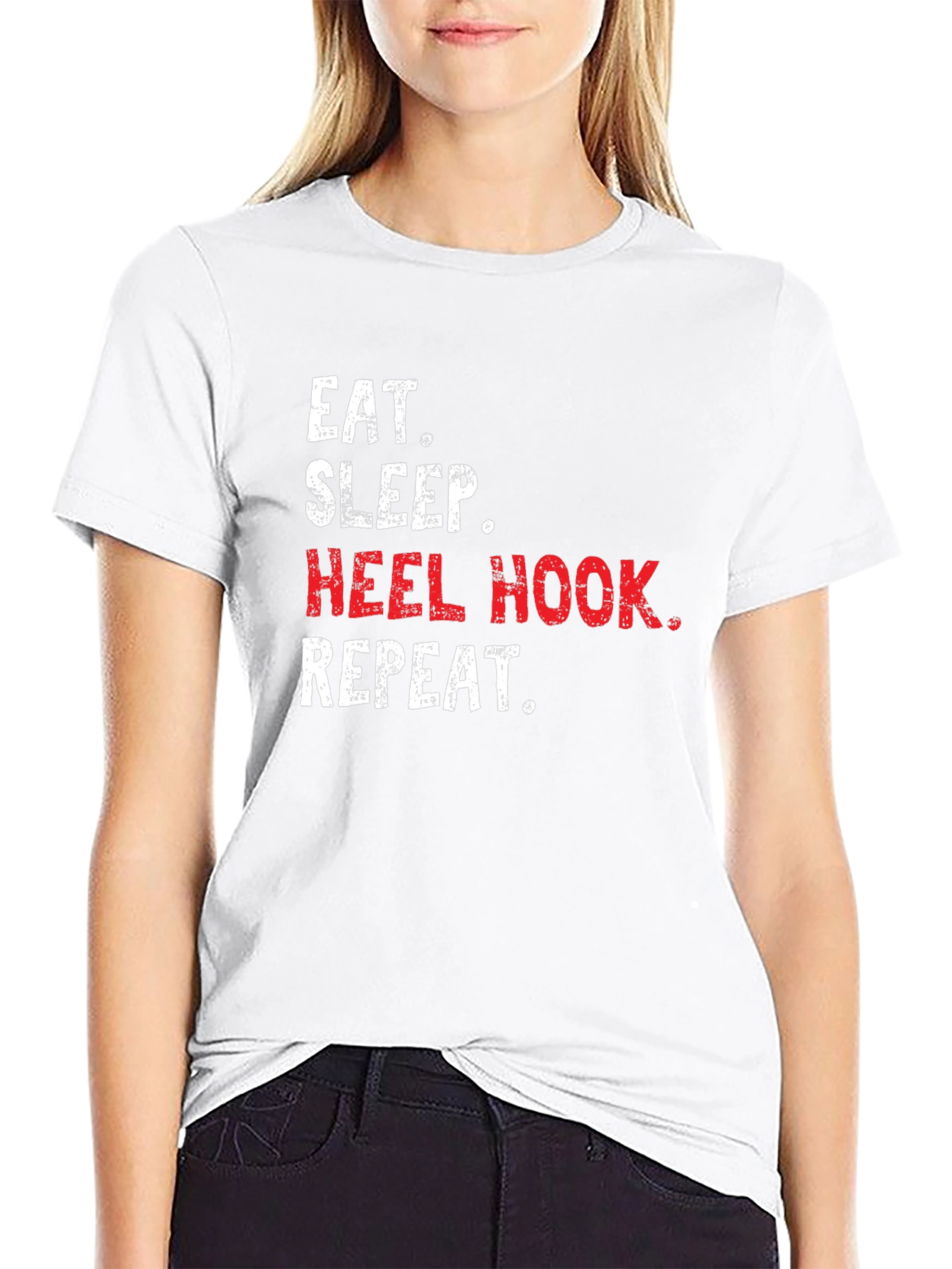 Eat Sleep Heel Hook Repeat Black T-Shirt