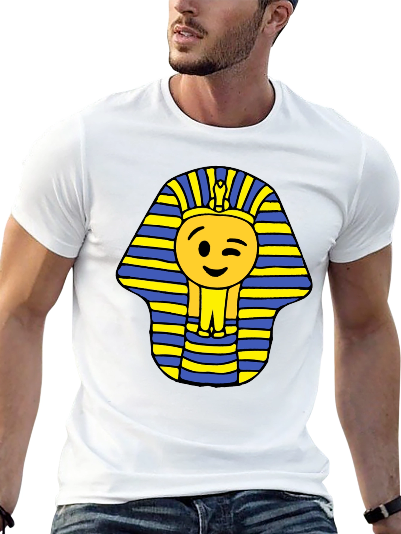 Emoji Pharaoh Black T-Shirt - Ancient Fun!