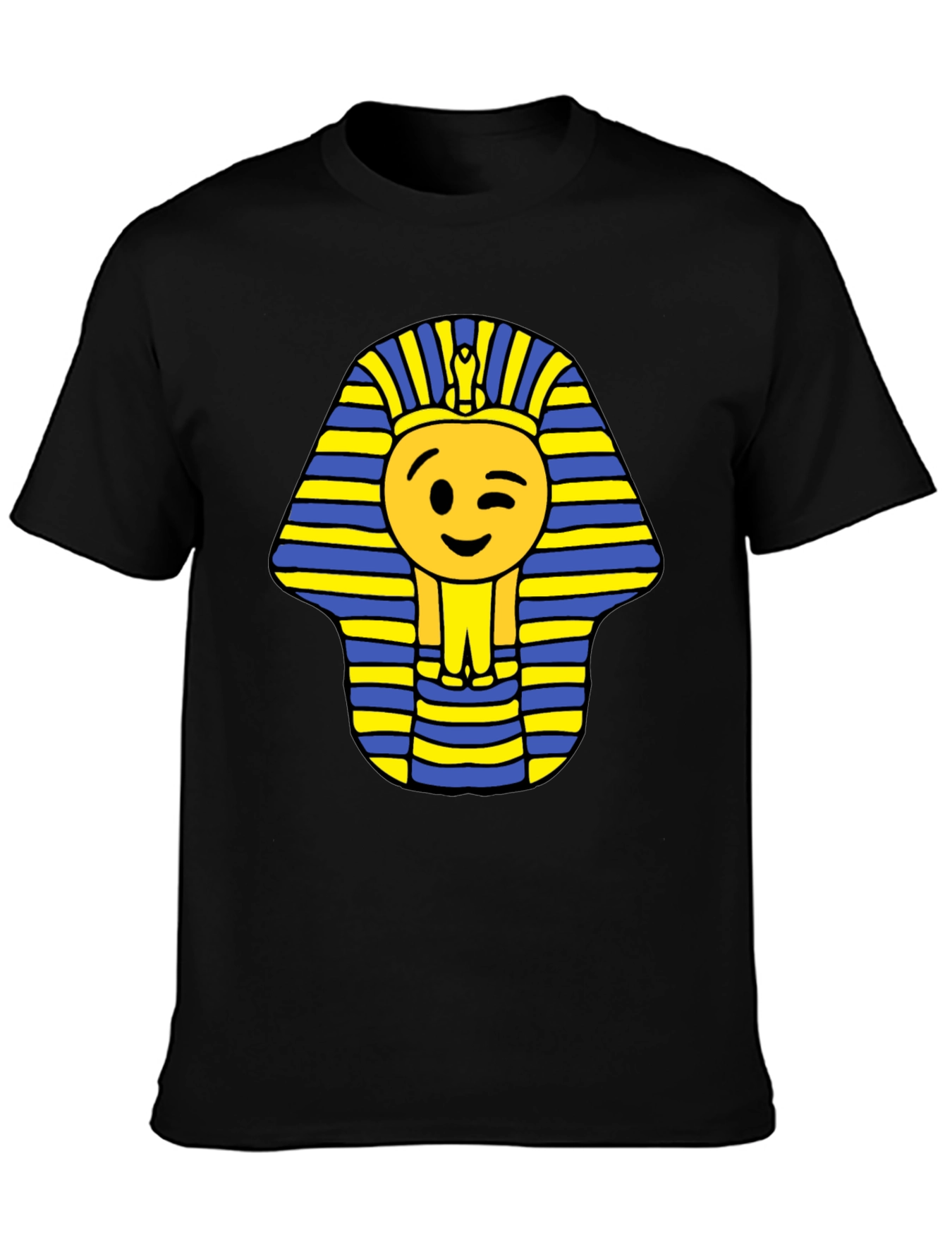 Emoji Pharaoh Black T-Shirt - Ancient Fun!