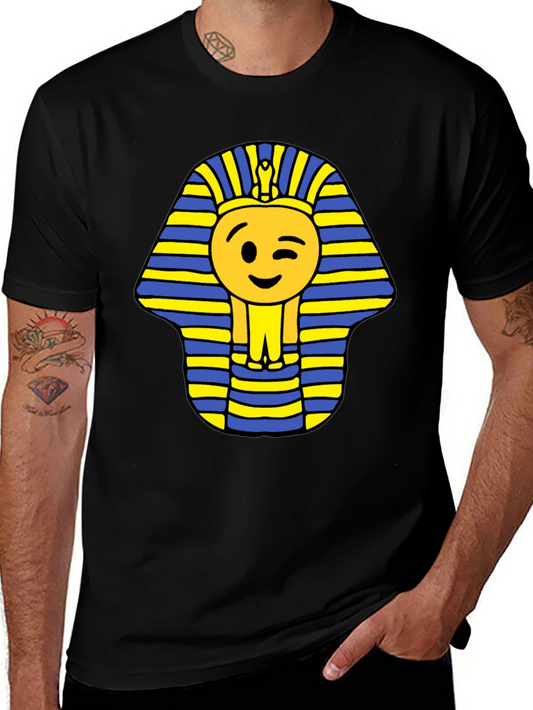 Emoji Pharaoh Black T-Shirt - Ancient Fun!