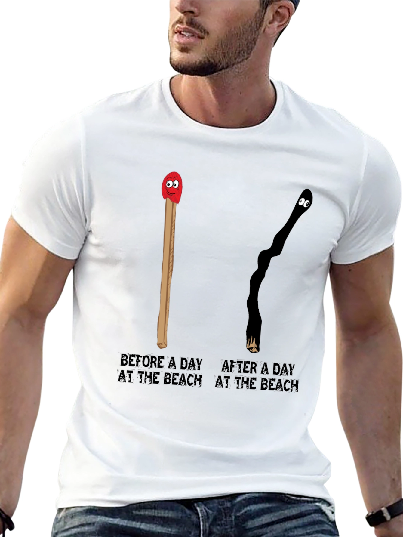 Before & After Beach Day Funny T-Shirt