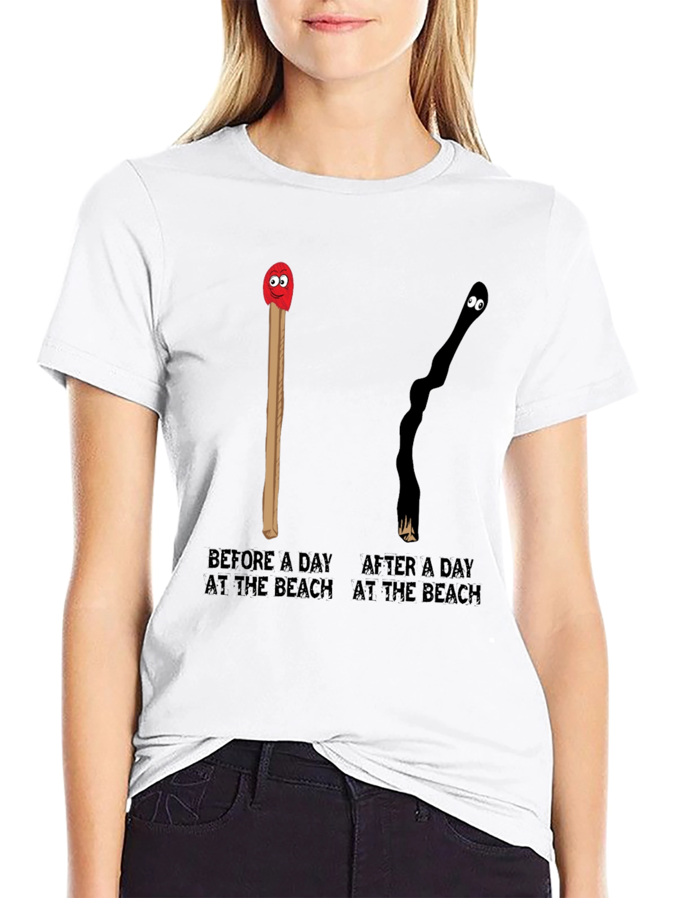 Before & After Beach Day Funny T-Shirt