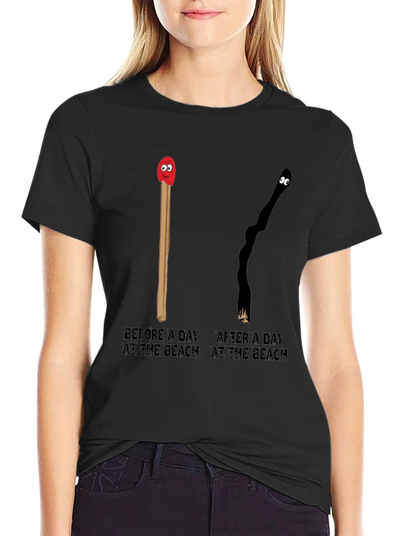 Before & After Beach Day Funny T-Shirt