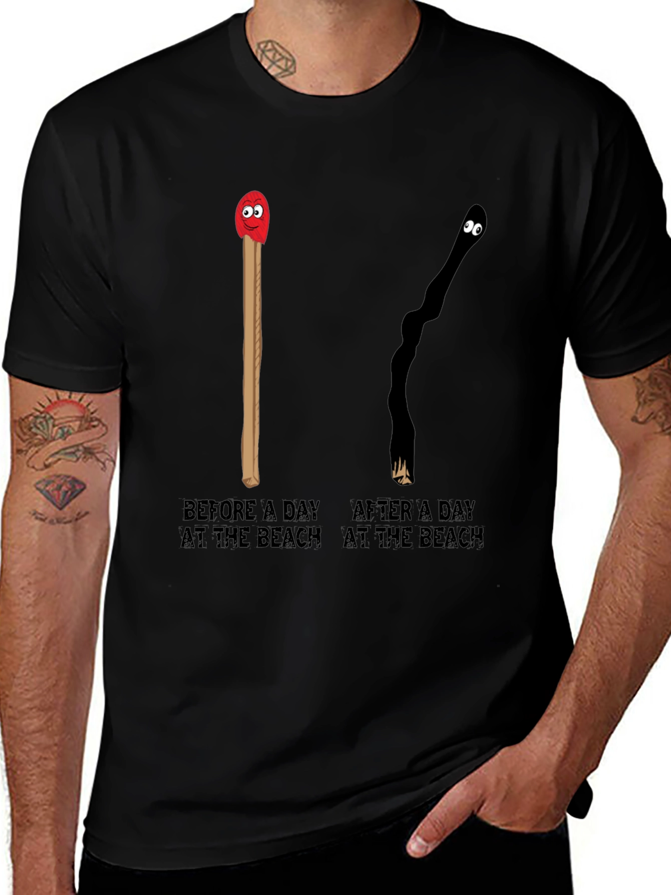 Before & After Beach Day Funny T-Shirt