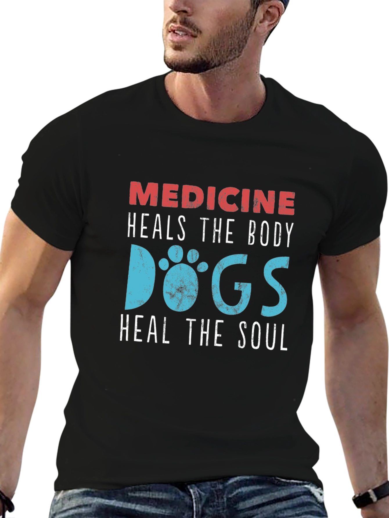Medicine Heals Body Dogs Heal Soul T-Shirt