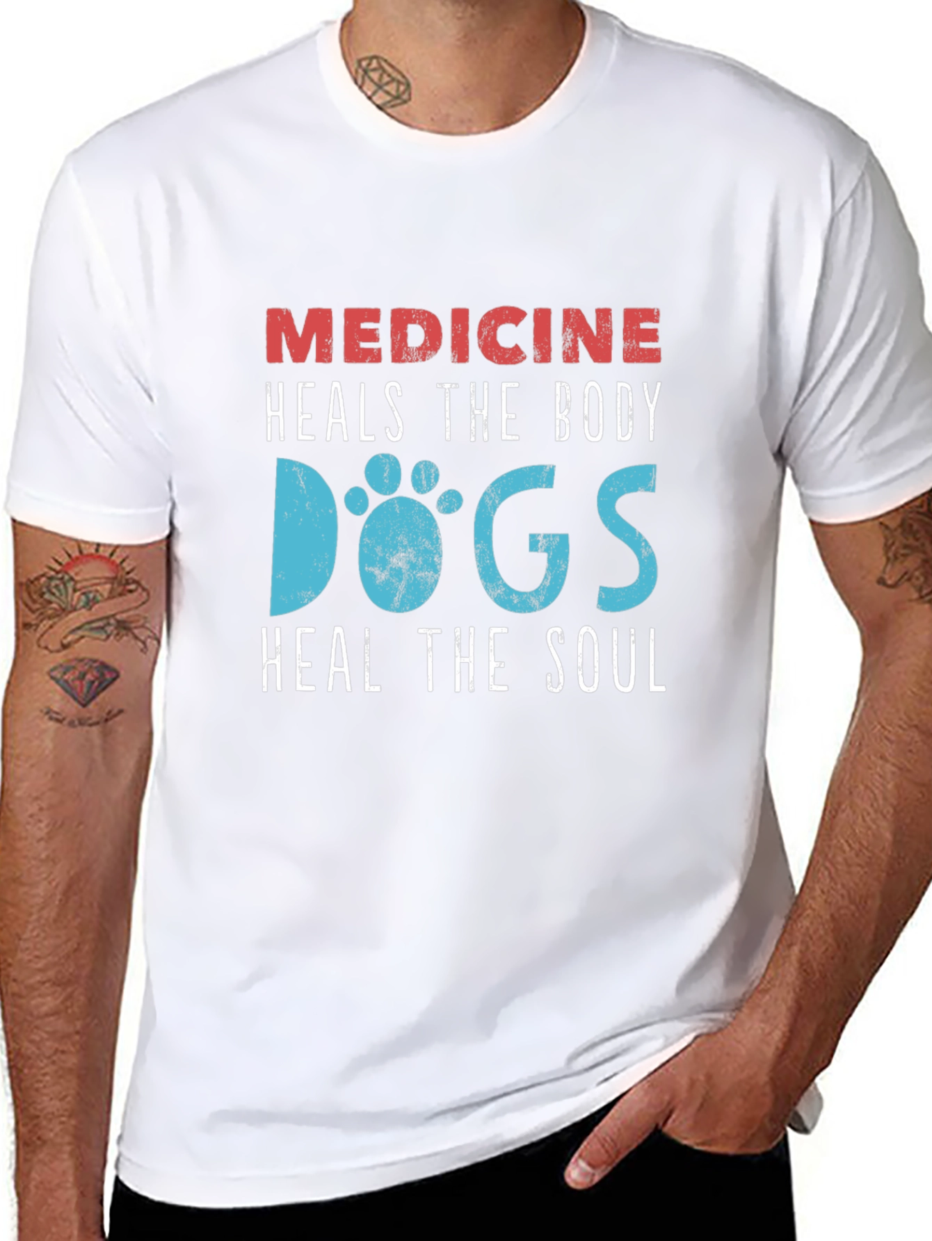 Medicine Heals Body Dogs Heal Soul T-Shirt
