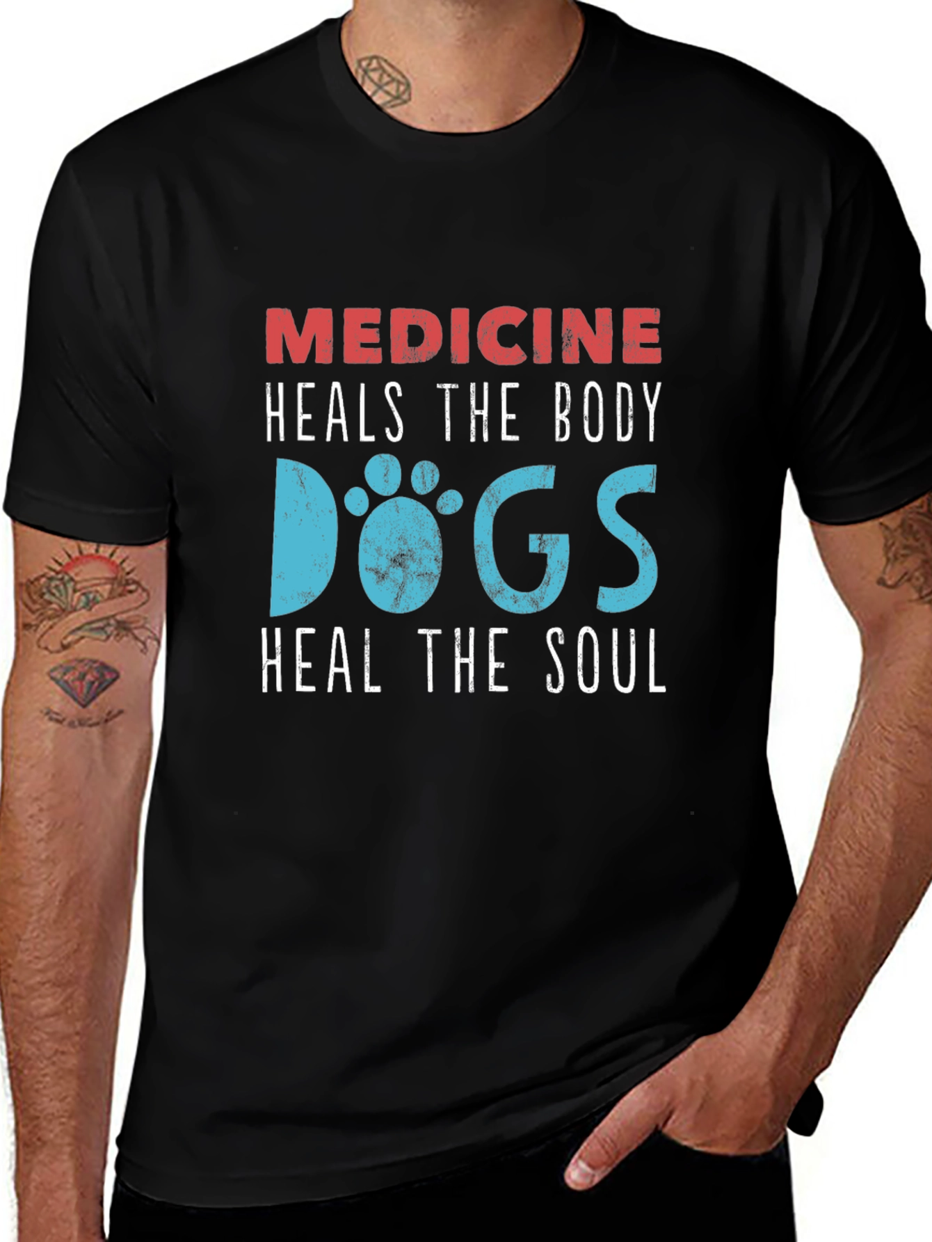 Medicine Heals Body Dogs Heal Soul T-Shirt