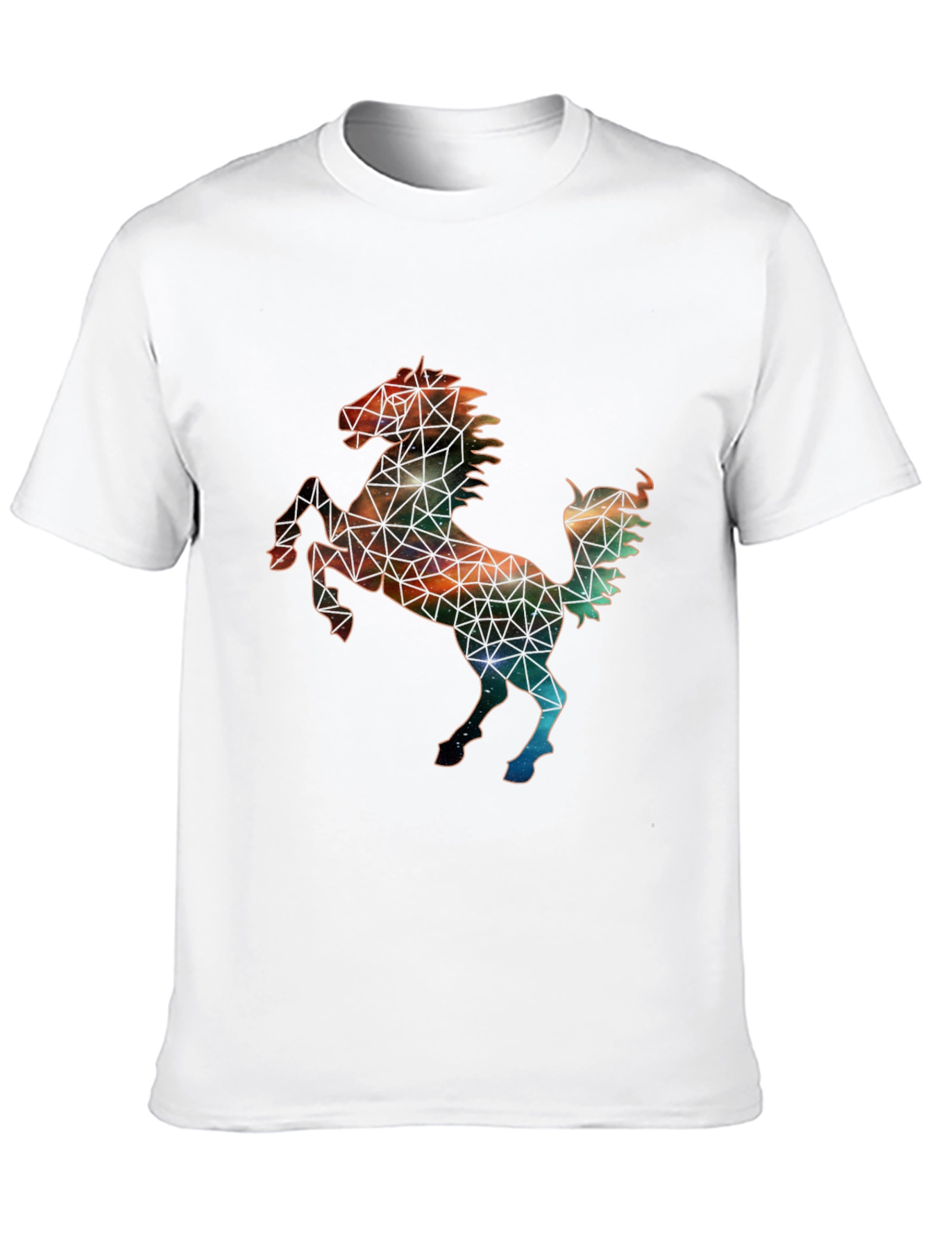 Galaxy Horse Graphic Tee - Black Cotton Blend