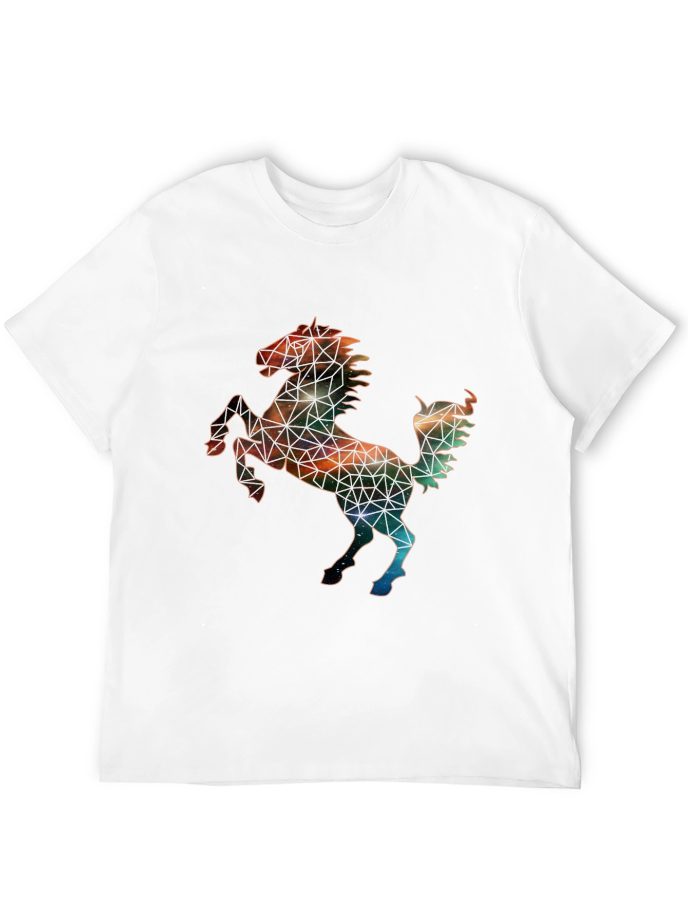 Galaxy Horse Graphic Tee - Black Cotton Blend