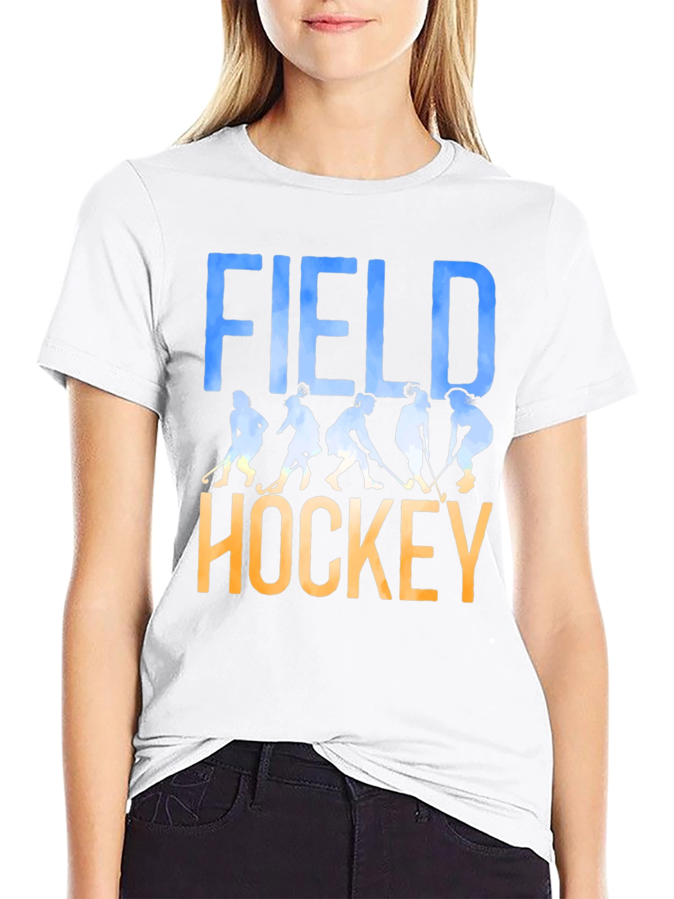 Field Hockey Silhouette Graphic T-Shirt