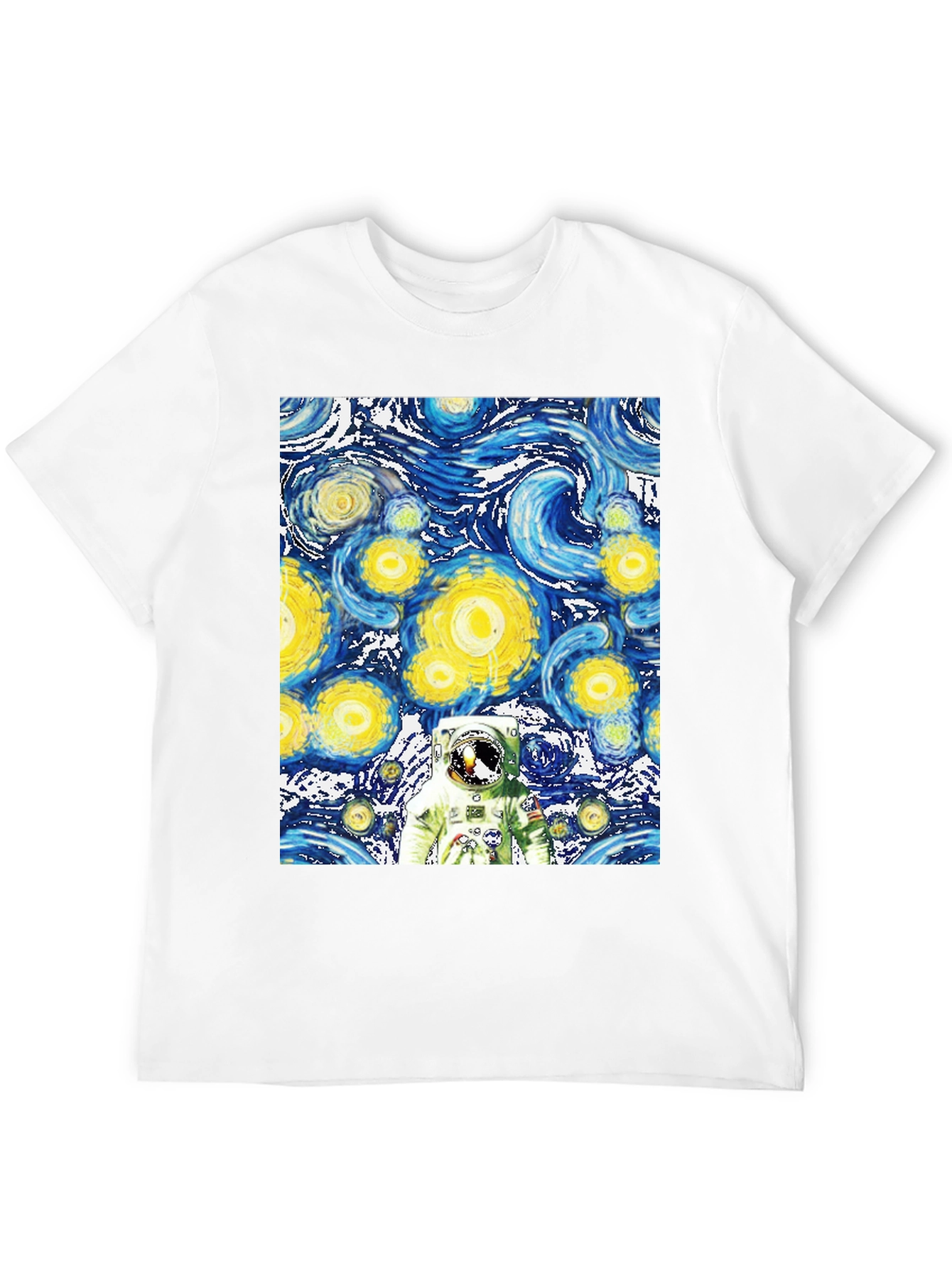 Starry Night Astronaut Black T-Shirt