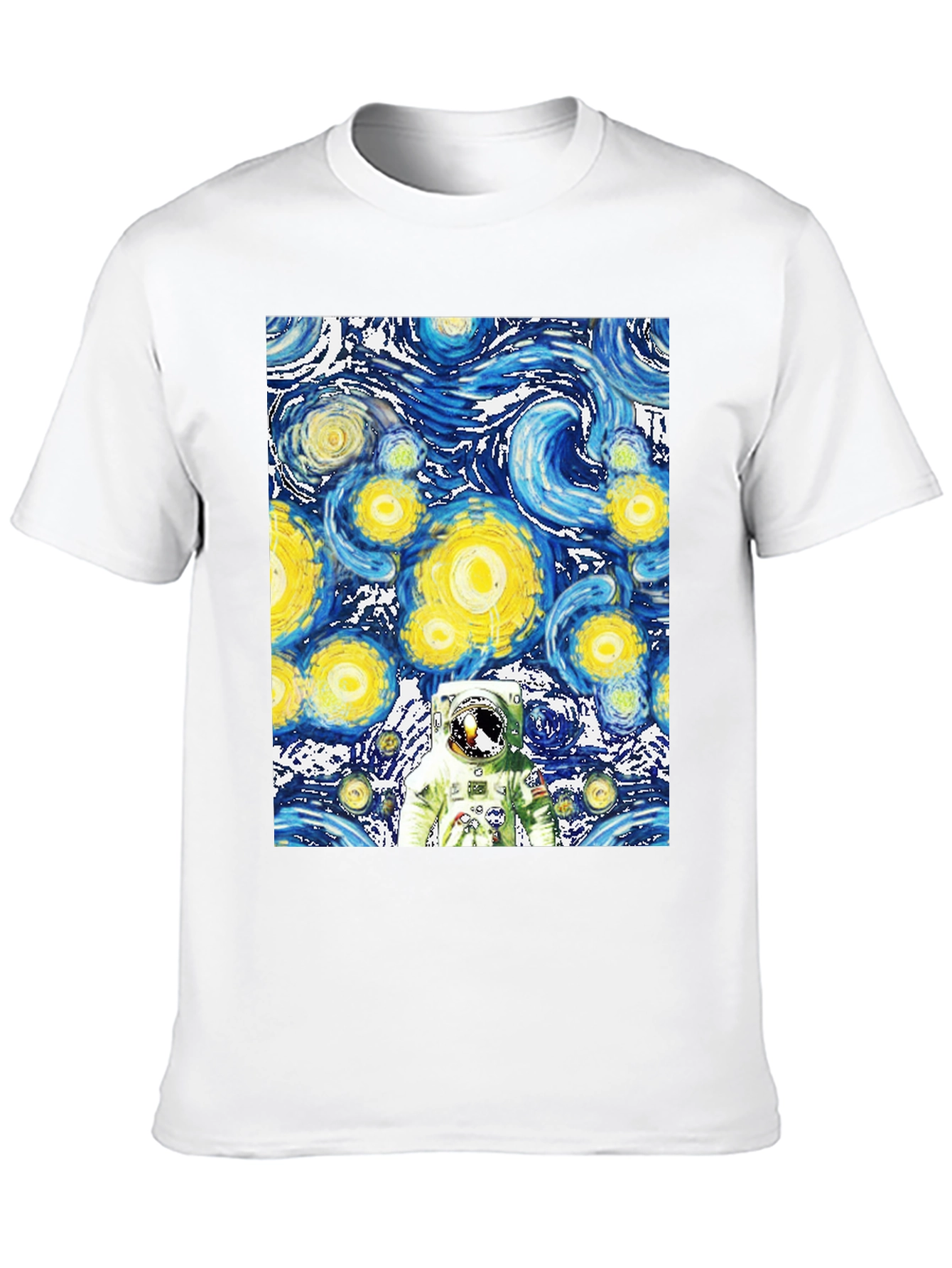 Starry Night Astronaut Black T-Shirt