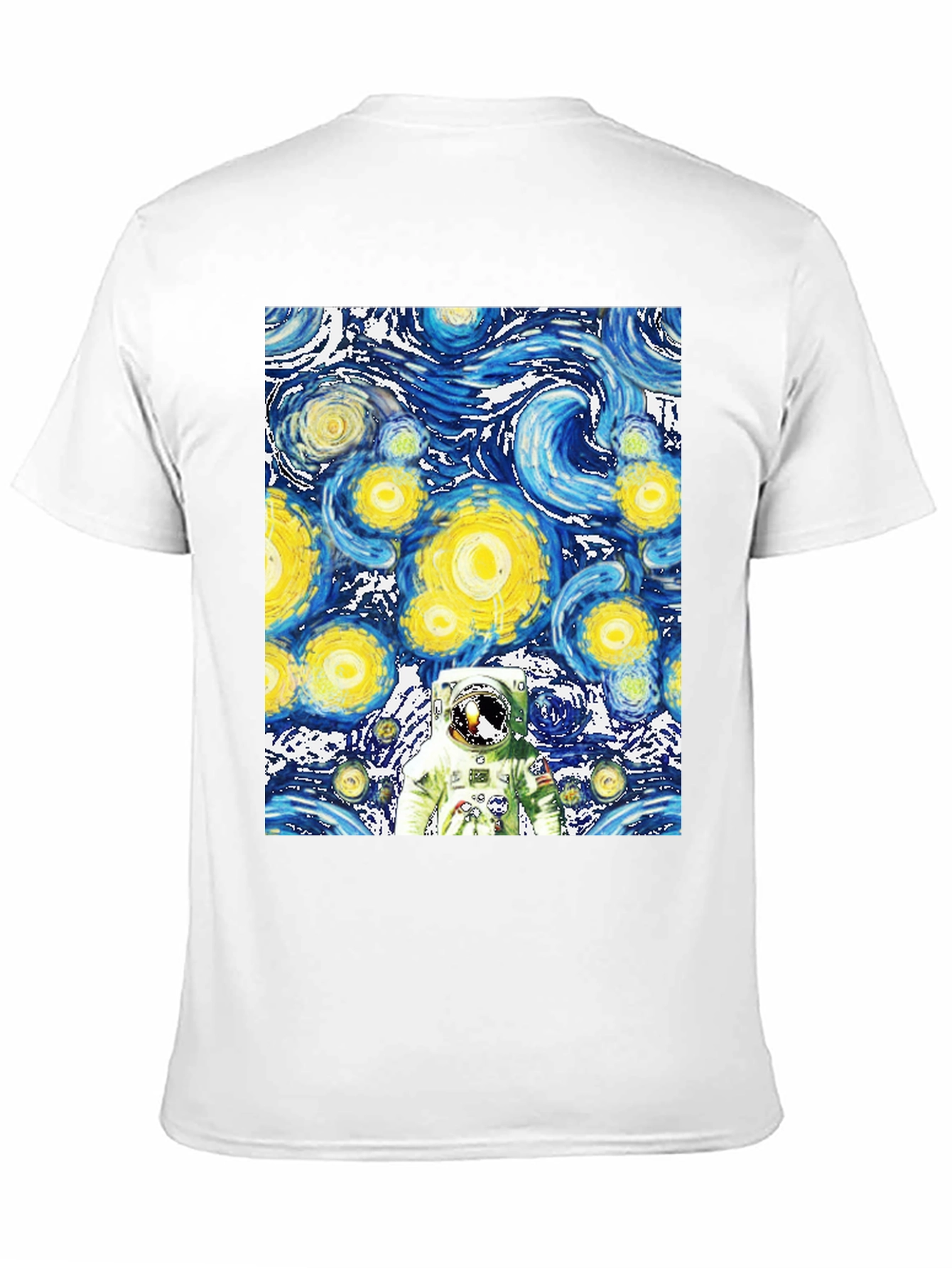 Starry Night Astronaut Black T-Shirt