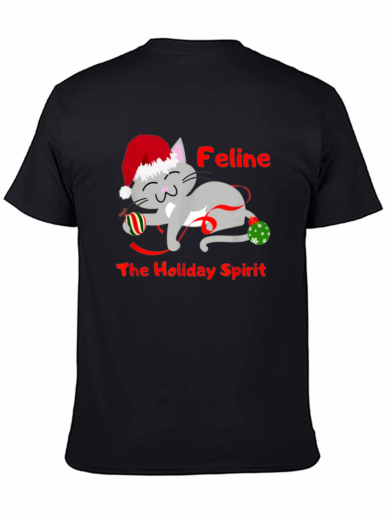 Feline Holiday Spirit Christmas T-Shirt