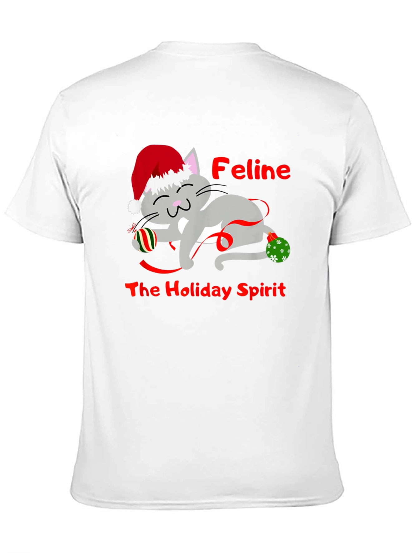 Feline Holiday Spirit Christmas T-Shirt