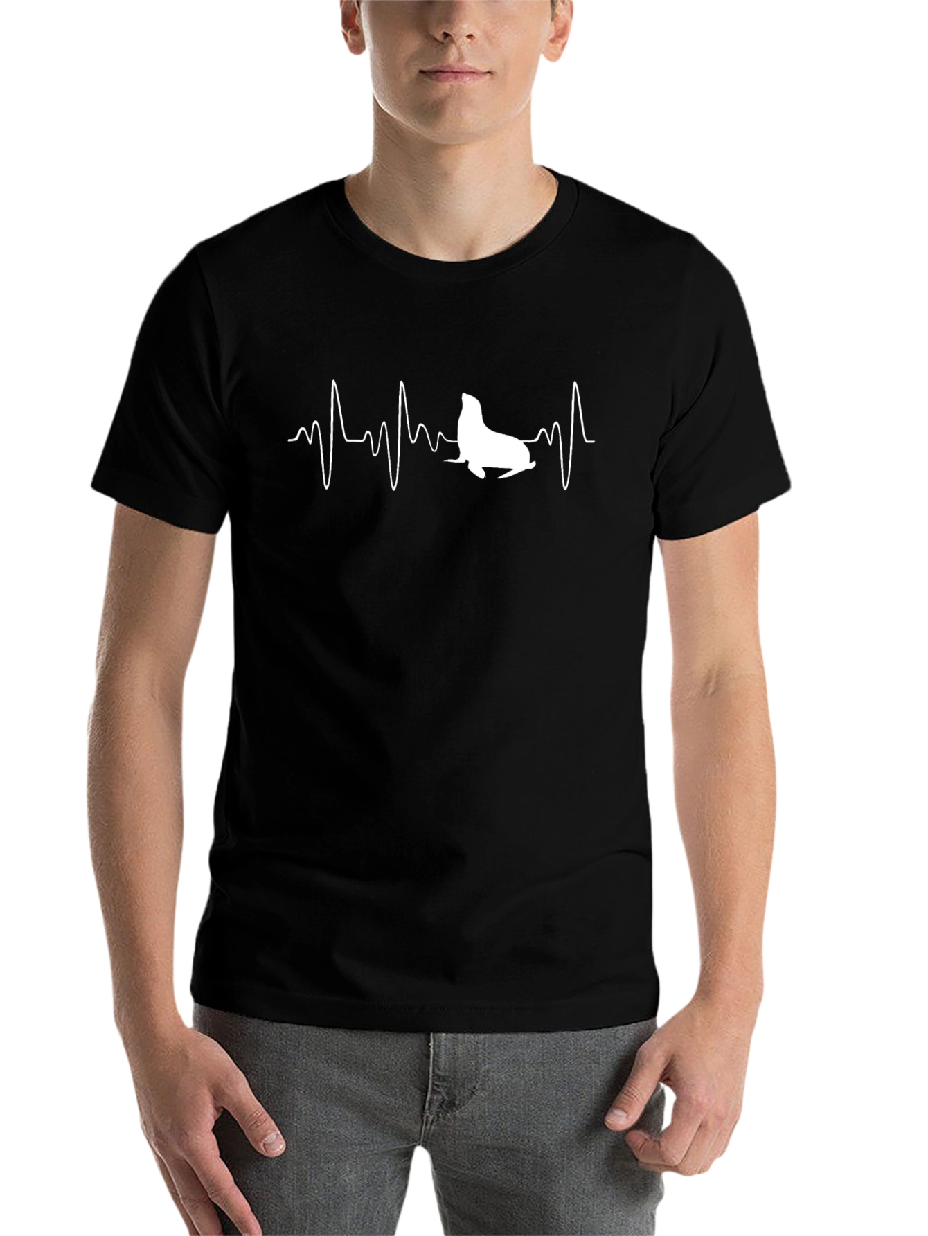 Seal Heartbeat Graphic Tee - Unique Animal Lover Shirt