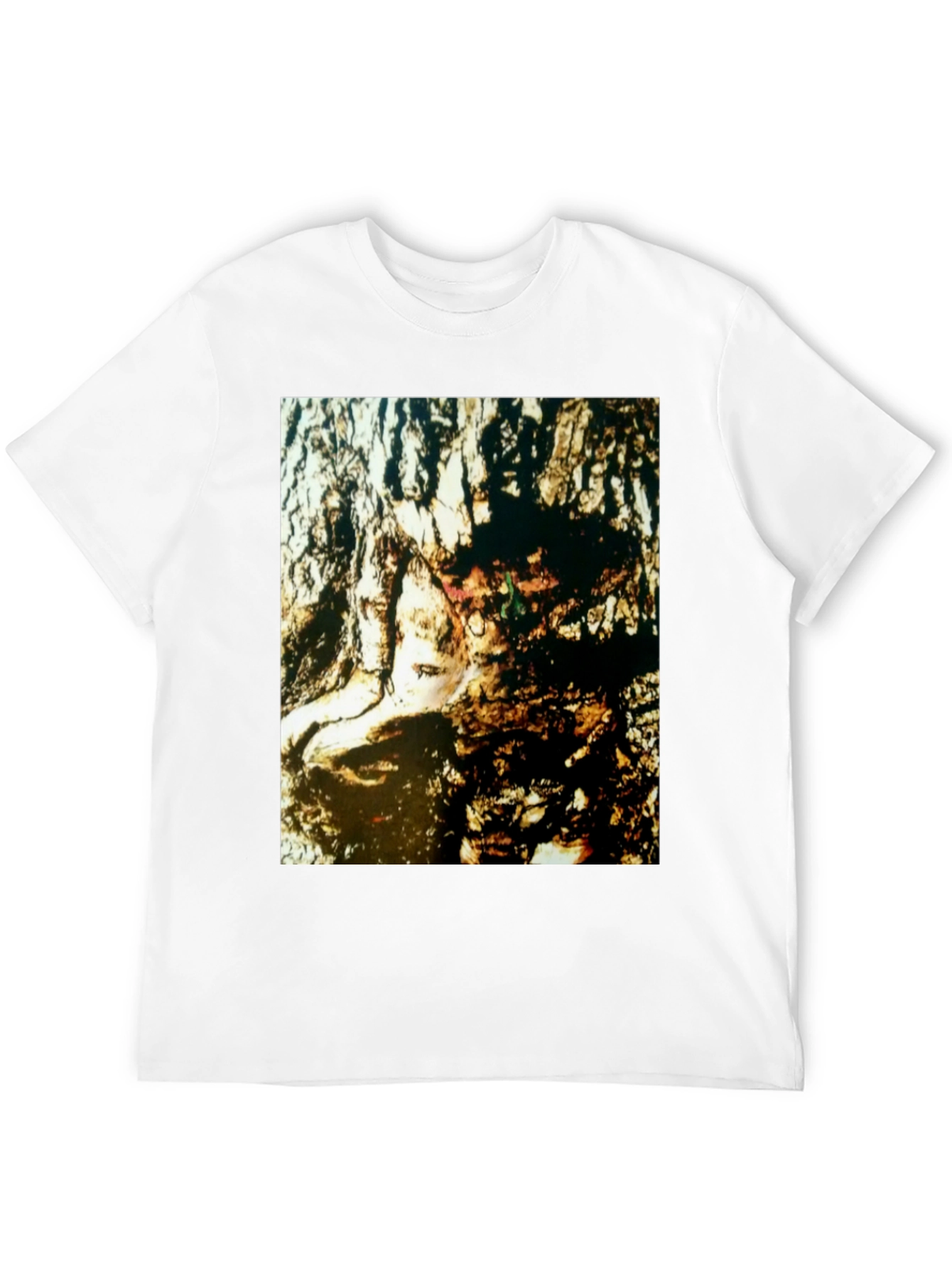Abstract Face Print Black T-Shirt