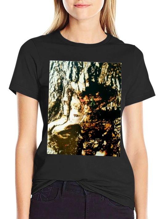 Abstract Face Print Black T-Shirt