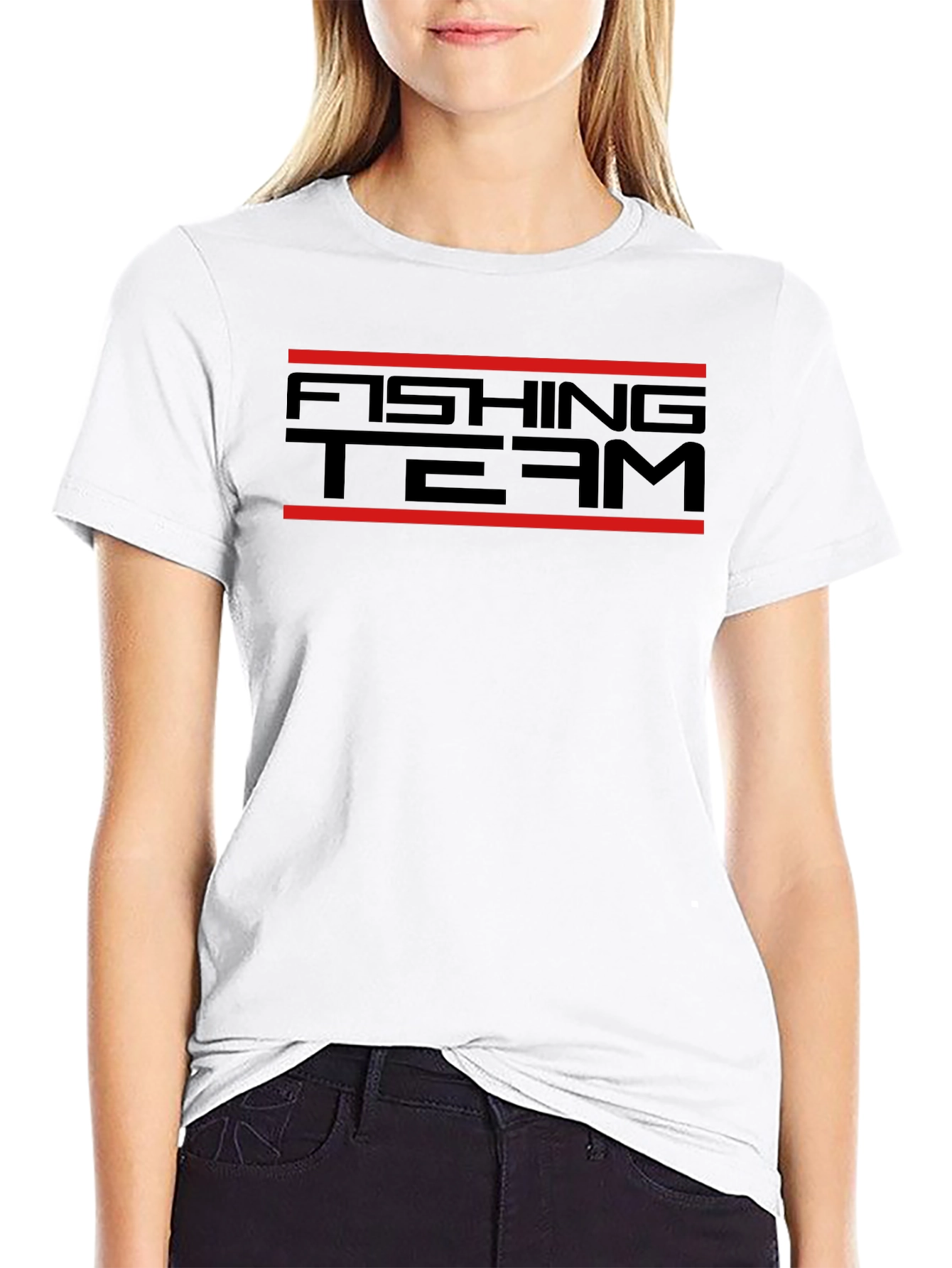 Fishing Team Graphic T-Shirt - Black