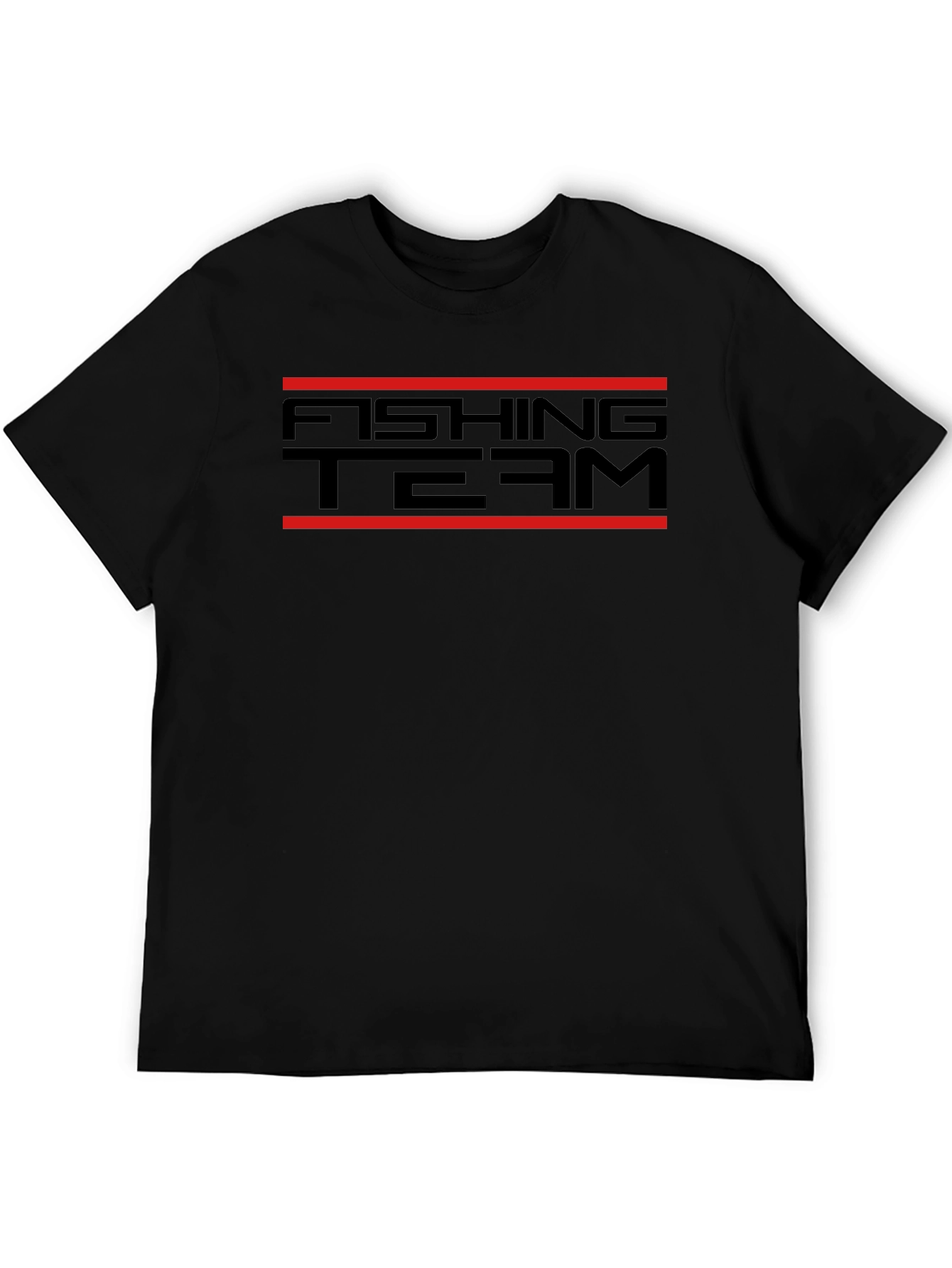 Fishing Team Graphic T-Shirt - Black