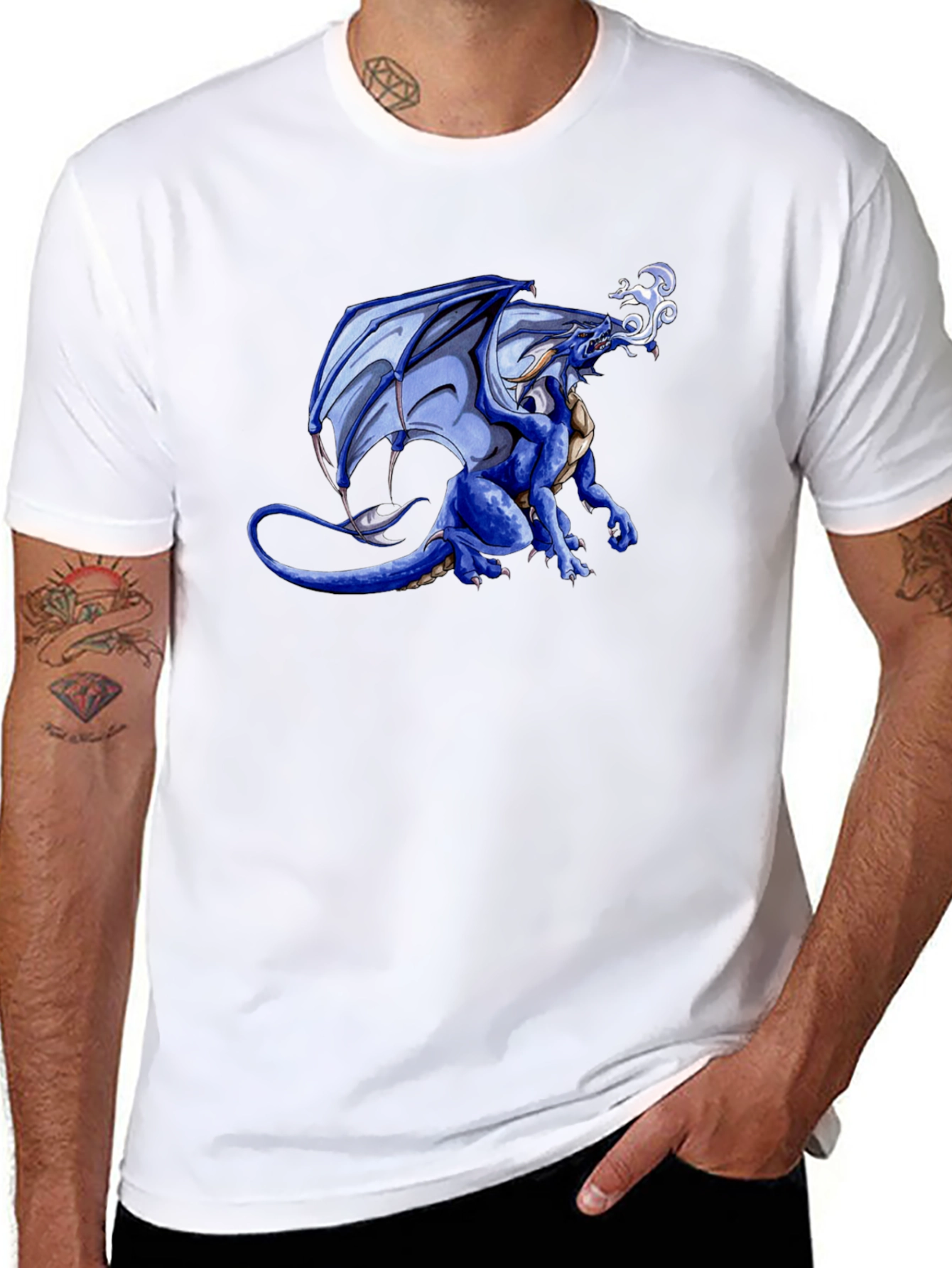 Blue Dragon Graphic Tee - Fantasy Style