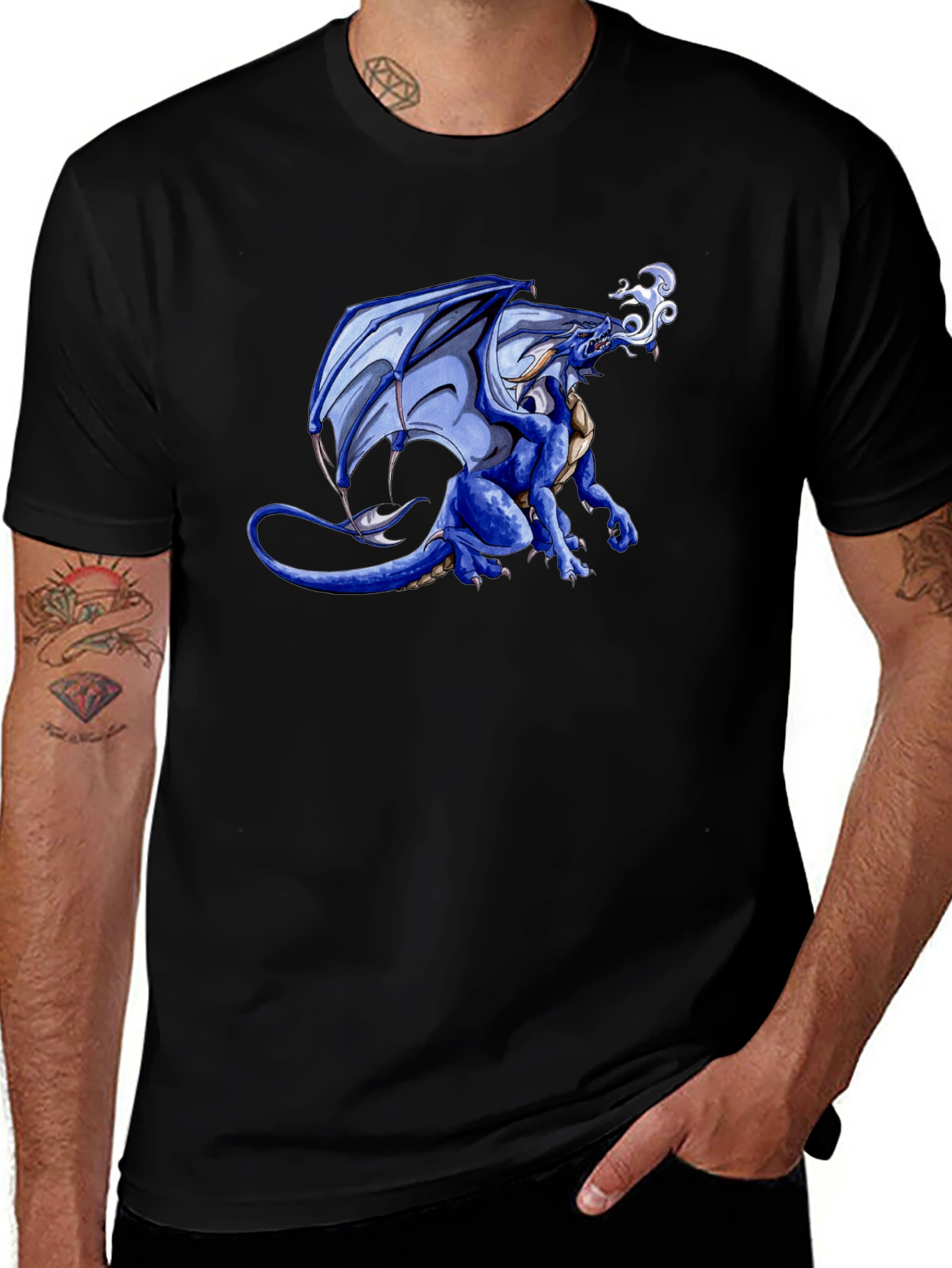 Blue Dragon Graphic Tee - Fantasy Style