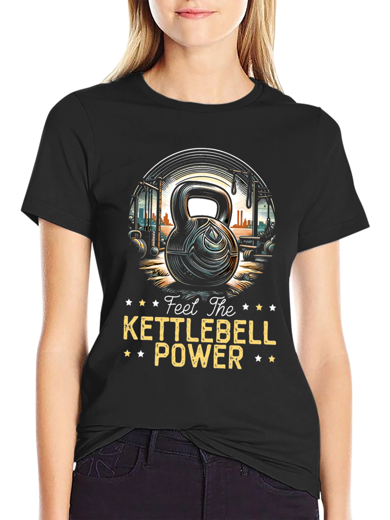 Kettlebell Power T-Shirt - Black Graphic Tee