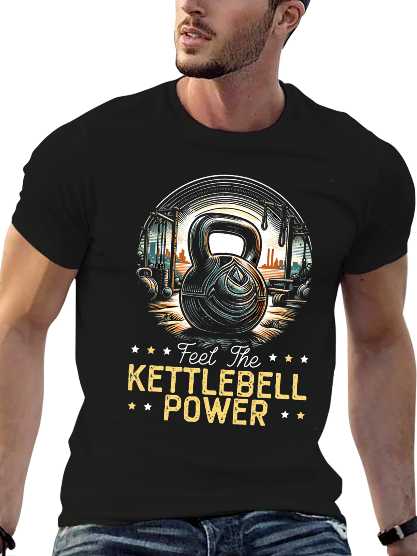 Kettlebell Power T-Shirt - Black Graphic Tee