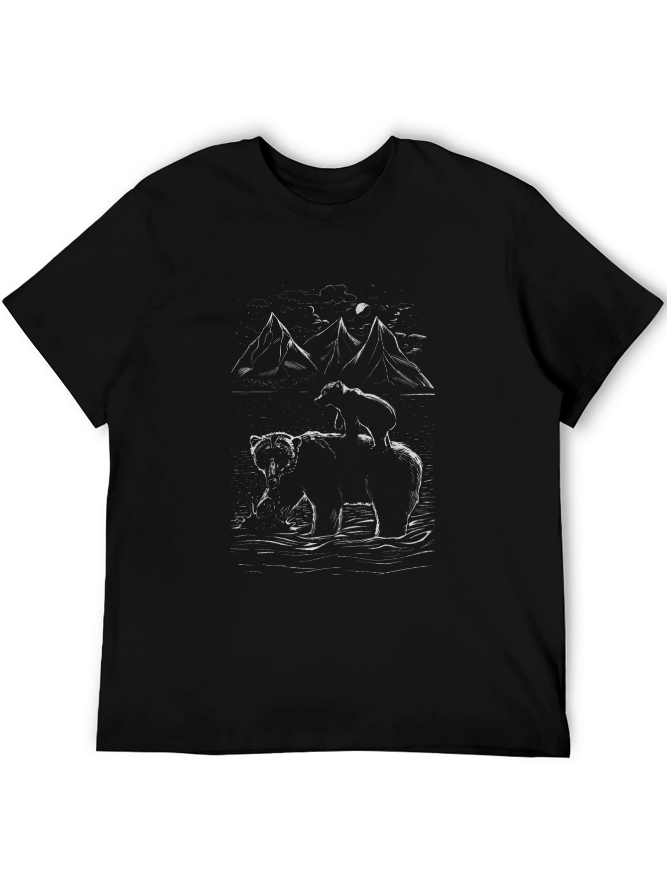 Black Bear & Cub Graphic T-Shirt