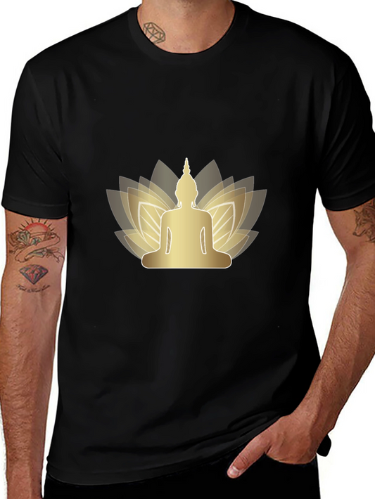 Buddha Lotus Graphic Tee - Mens Black T-Shirt