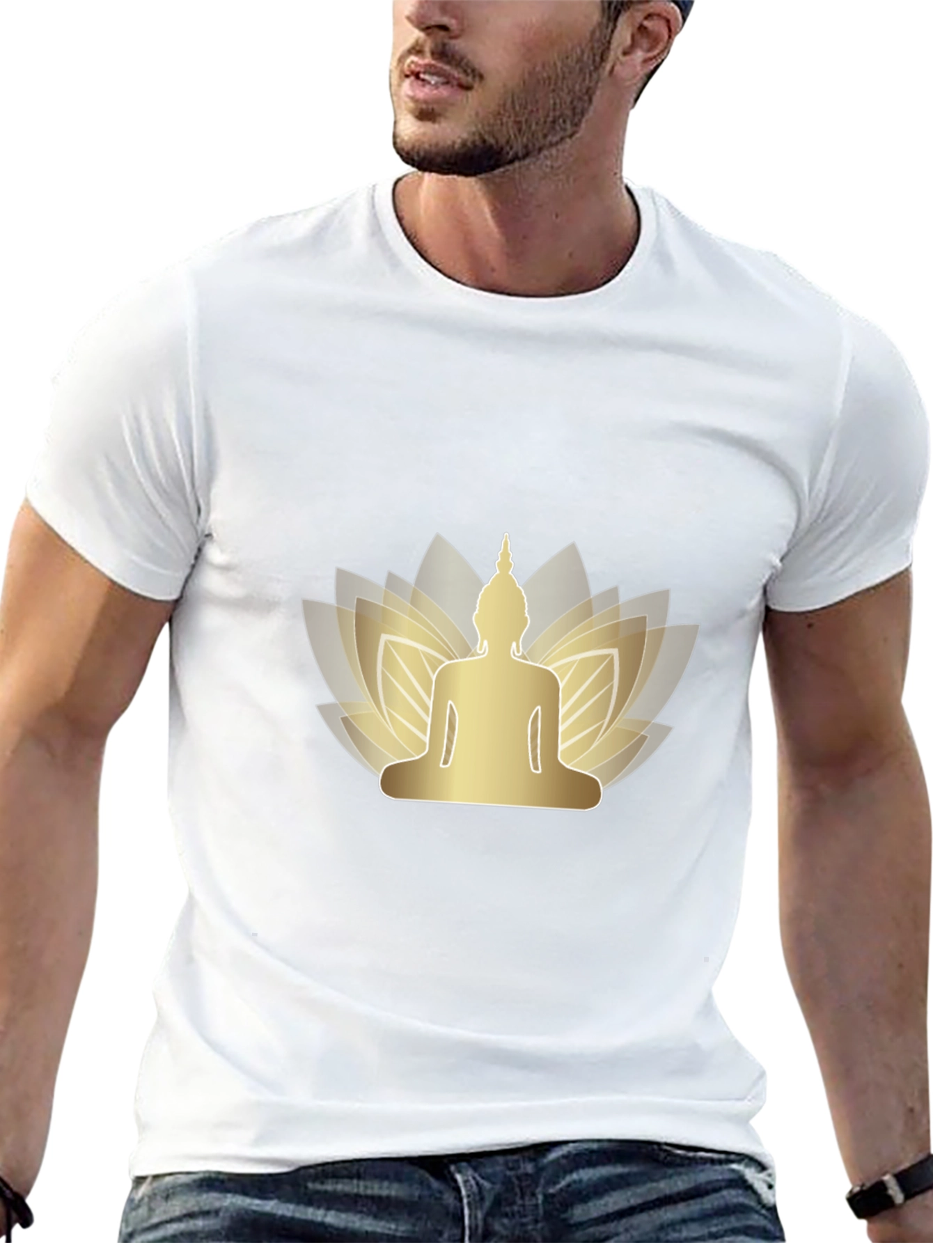 Buddha Lotus Graphic Tee - Mens Black T-Shirt
