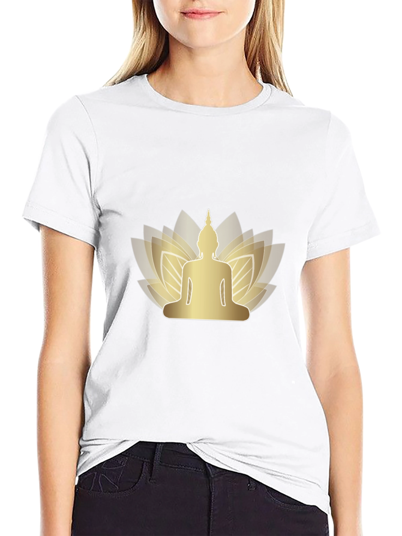 Buddha Lotus Graphic Tee - Mens Black T-Shirt
