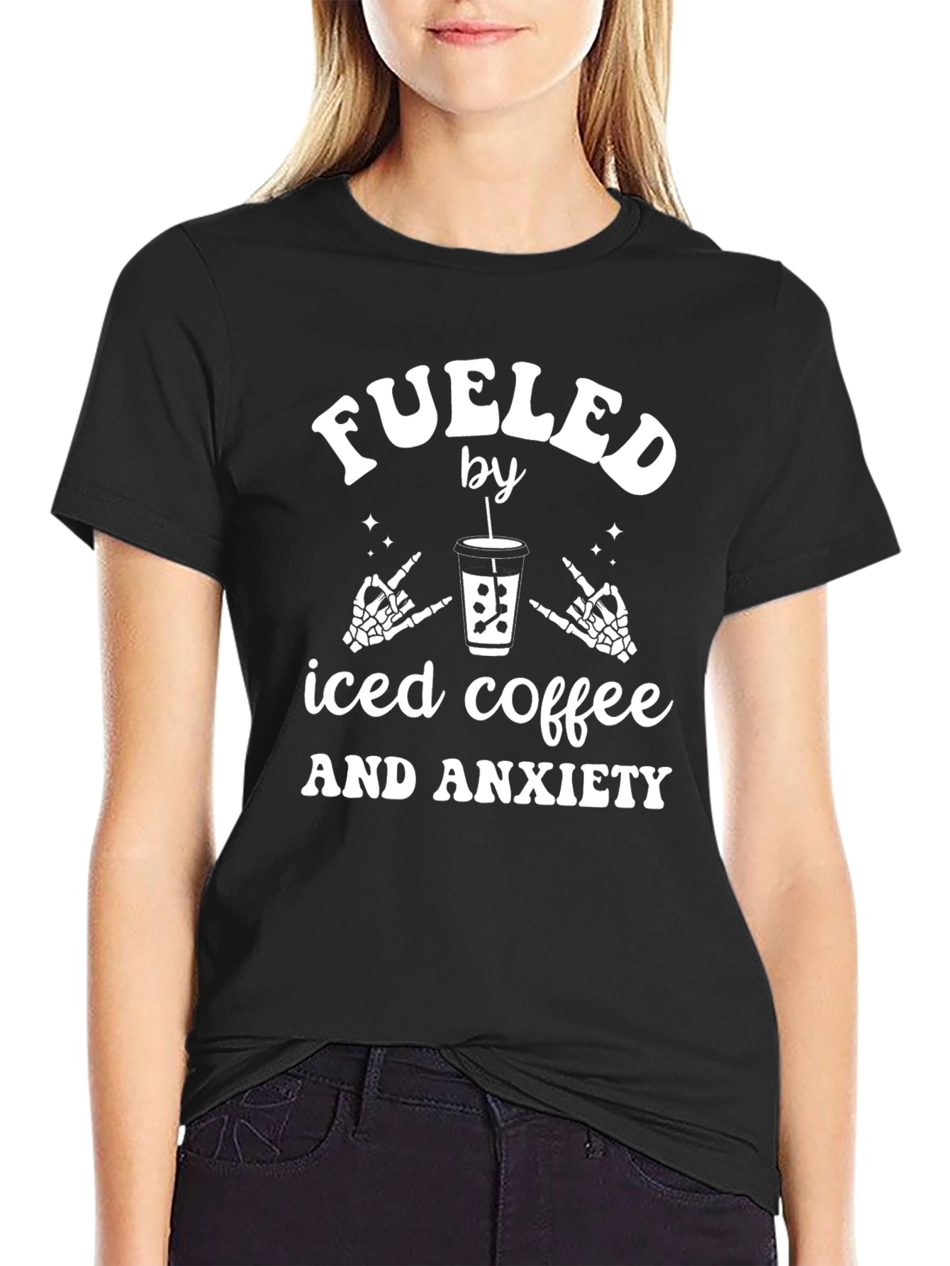 Fueled By Iced Coffee & Anxiety Graphic Tee