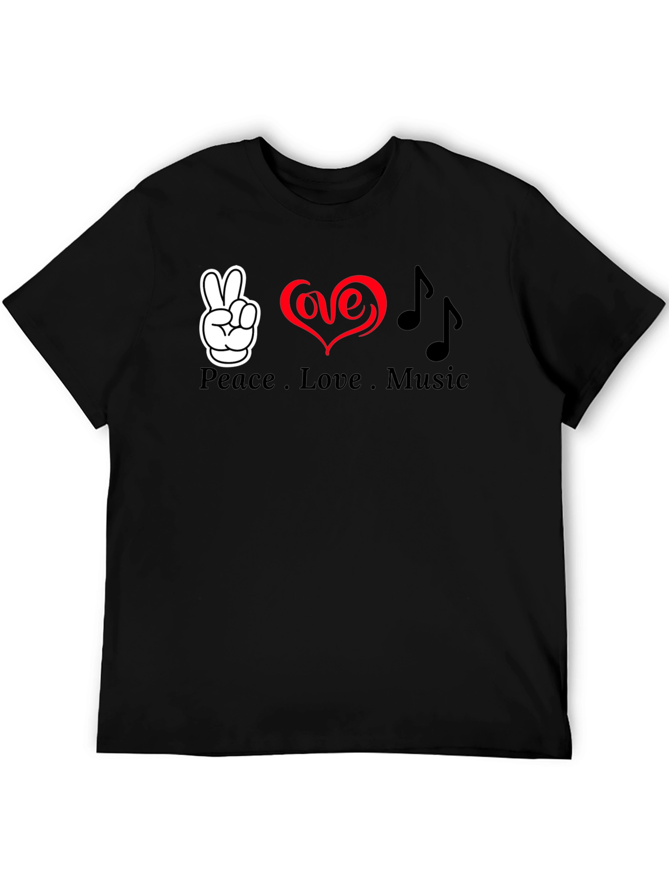 Peace Love Music Graphic T-Shirt - Soft Cotton Blend