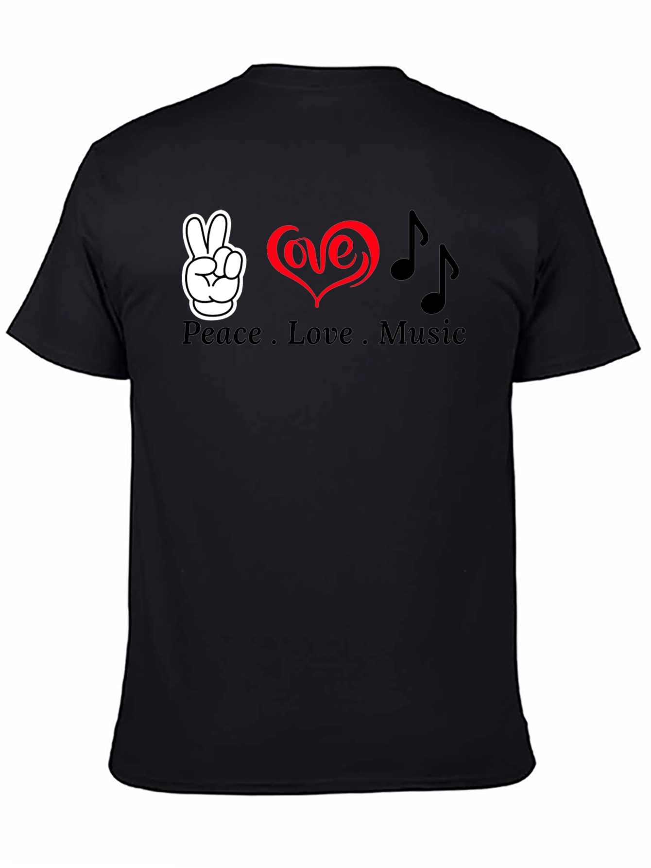 Peace Love Music Graphic T-Shirt - Soft Cotton Blend