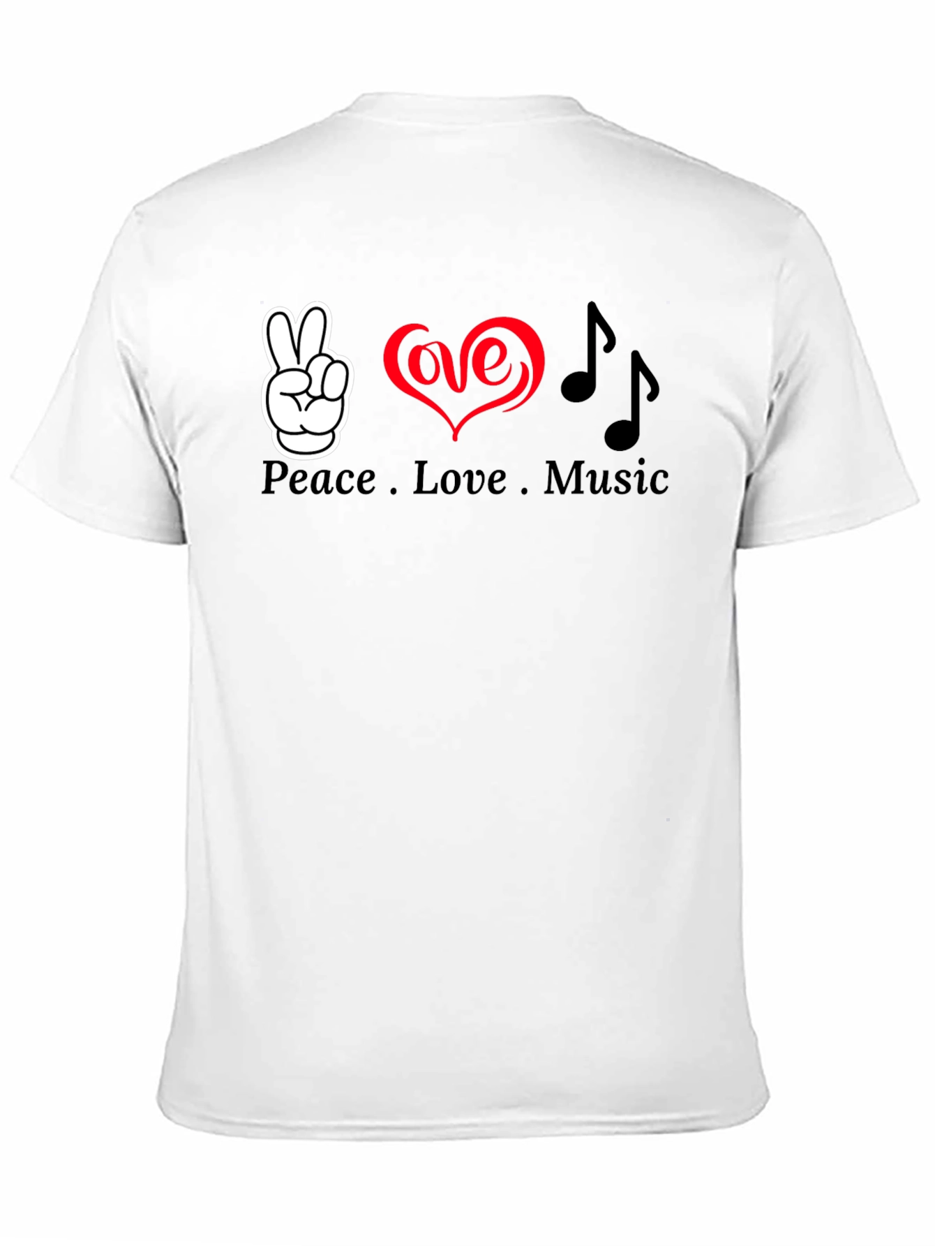 Peace Love Music Graphic T-Shirt - Soft Cotton Blend