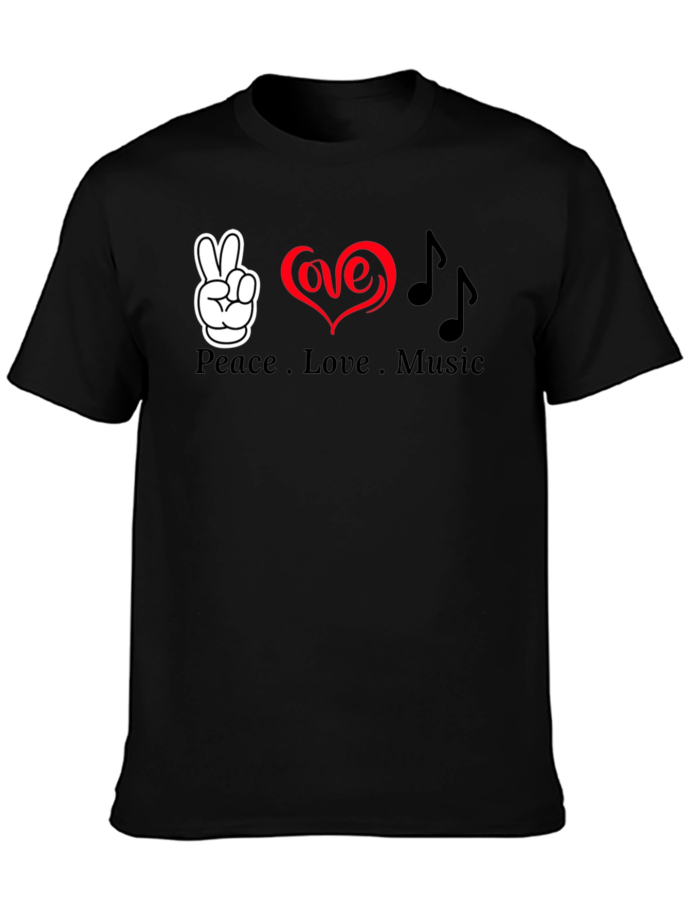 Peace Love Music Graphic T-Shirt - Soft Cotton Blend