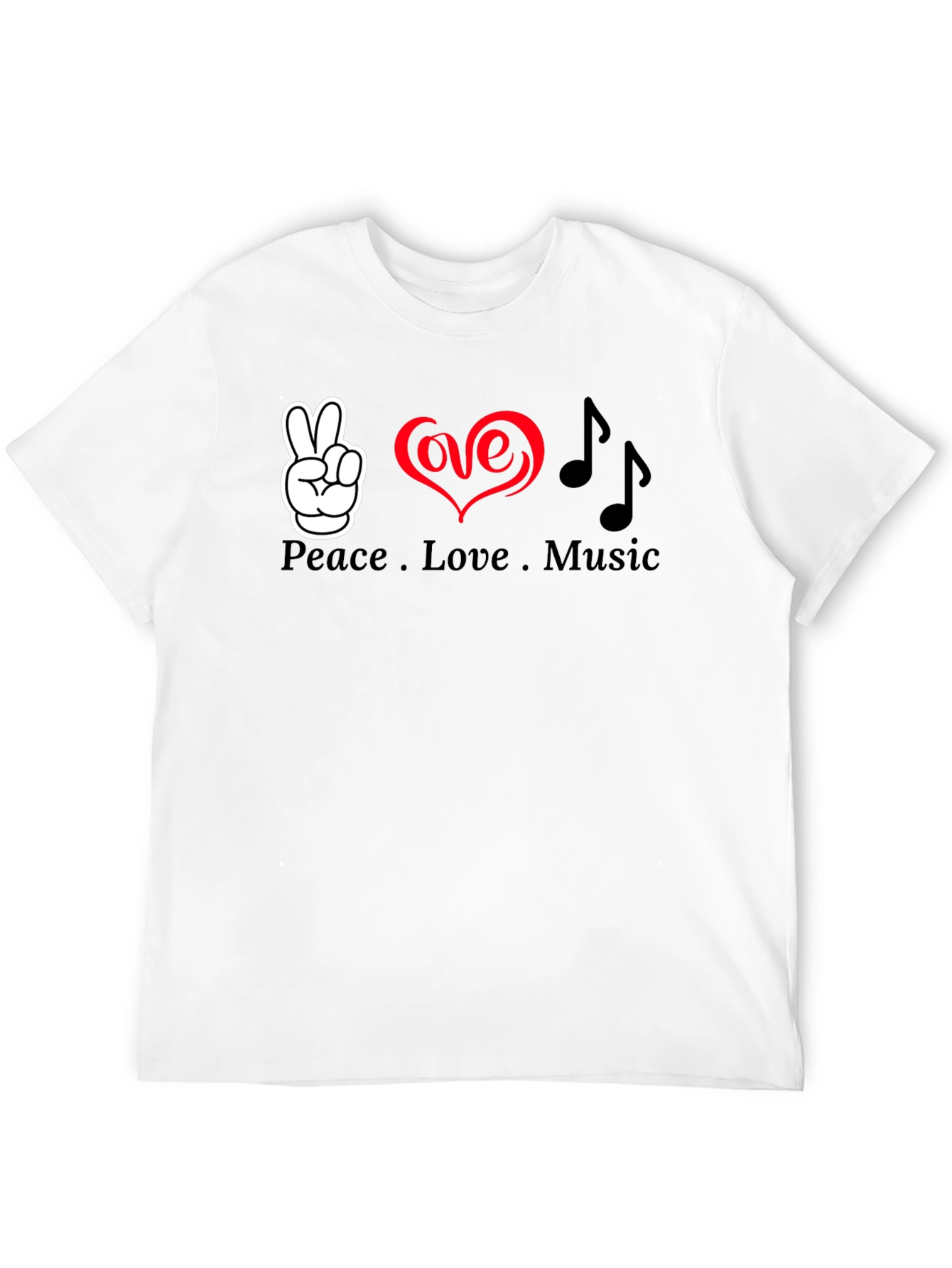 Peace Love Music Graphic T-Shirt - Soft Cotton Blend