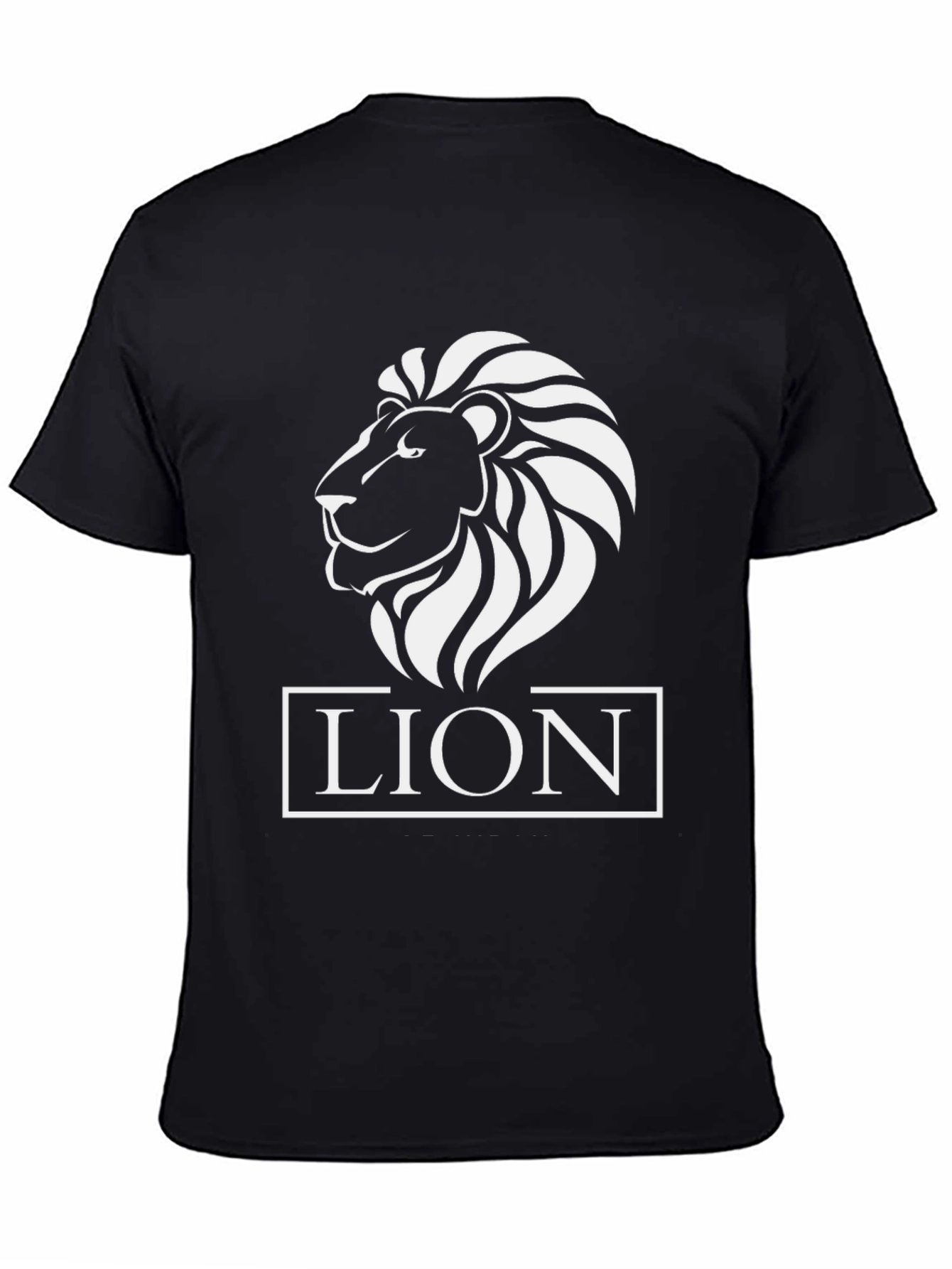 Lion Graphic Tee - Black Cotton T-Shirt