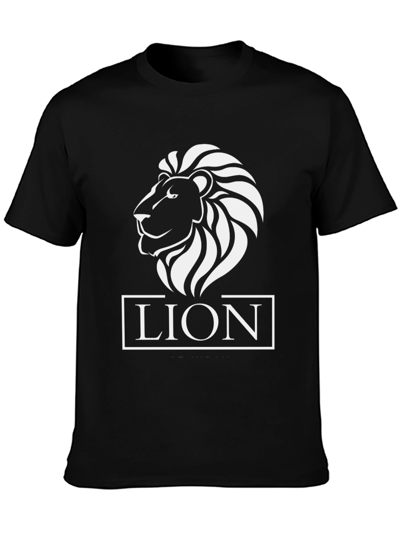 Lion Graphic Tee - Black Cotton T-Shirt