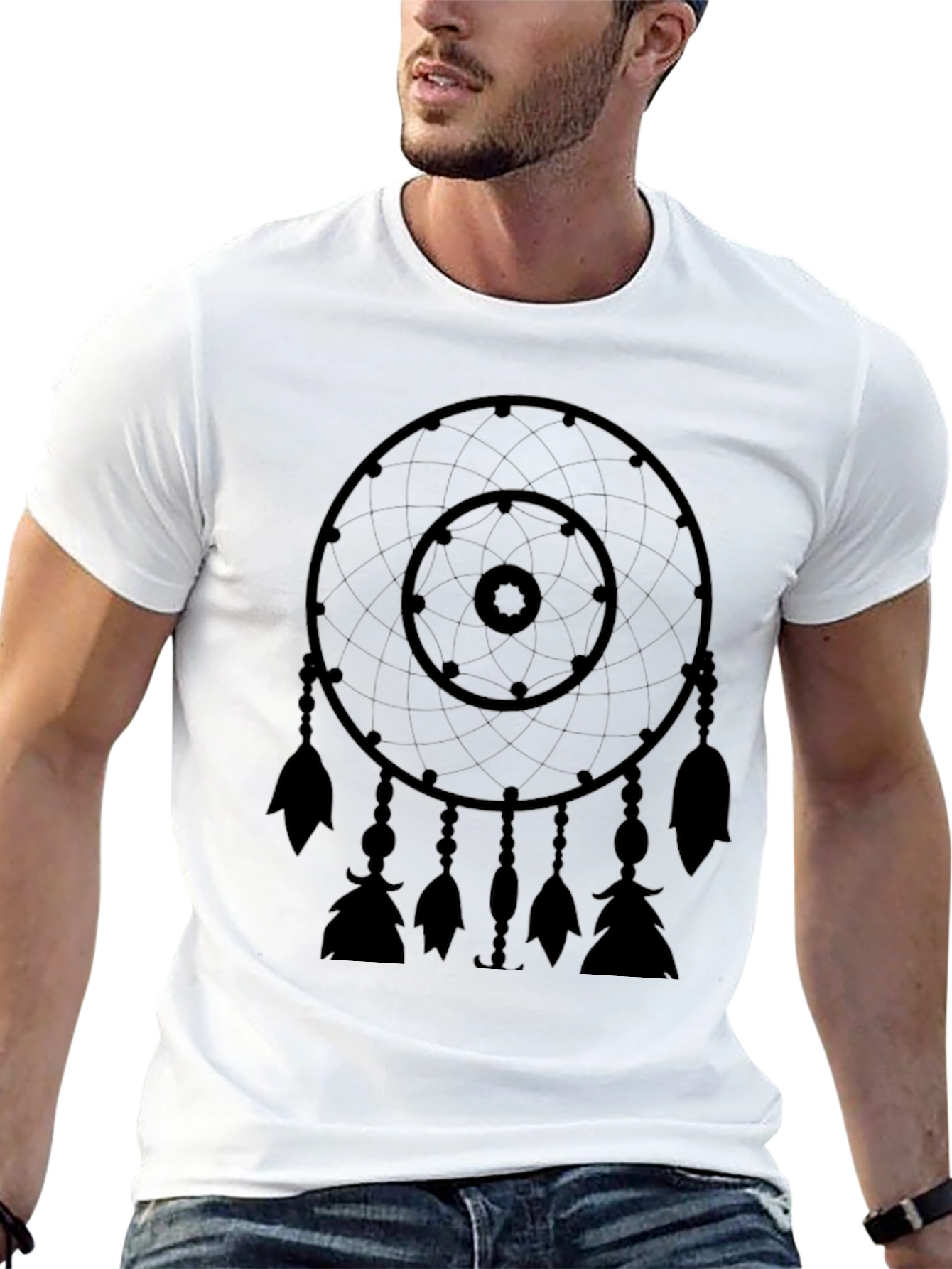 Dreamcatcher Graphic Tee - Black Cotton Blend