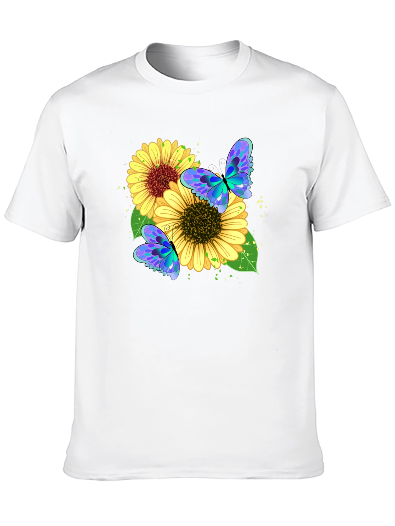 Sunflower Butterfly Graphic Tee - Black