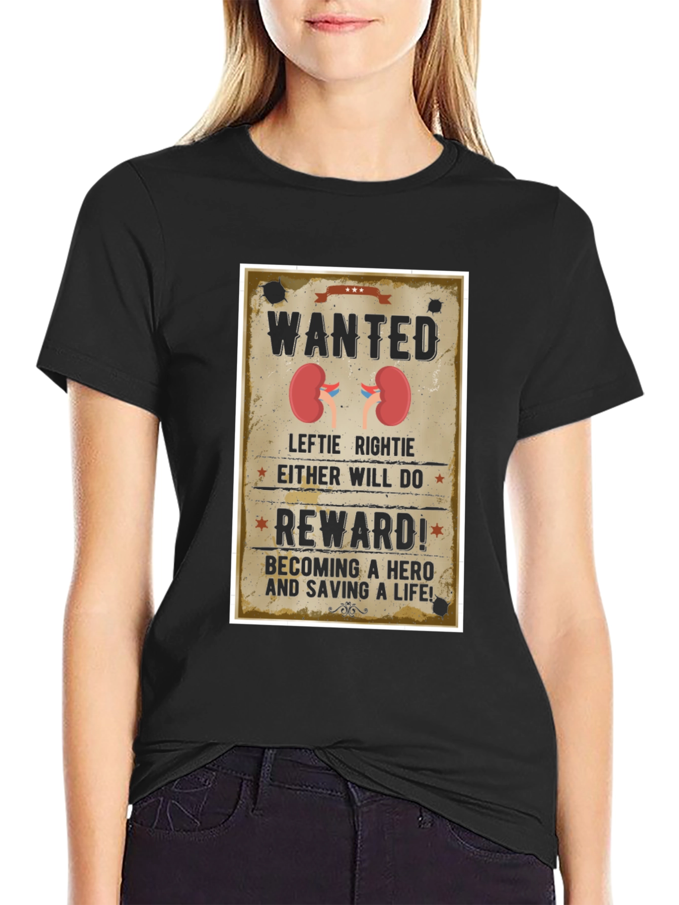 Wanted Kidney Donation T-Shirt - Be a Hero!