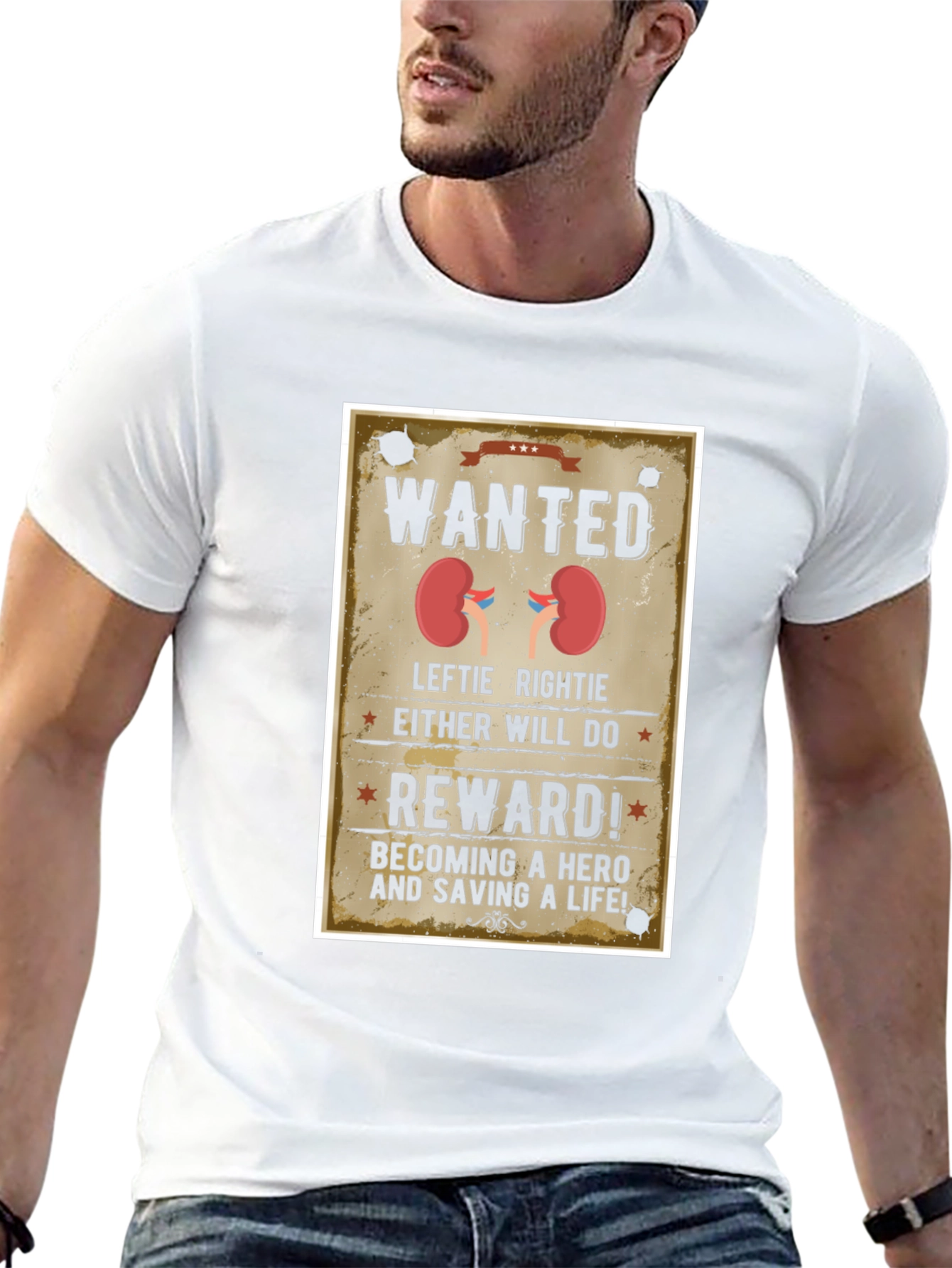Wanted Kidney Donation T-Shirt - Be a Hero!