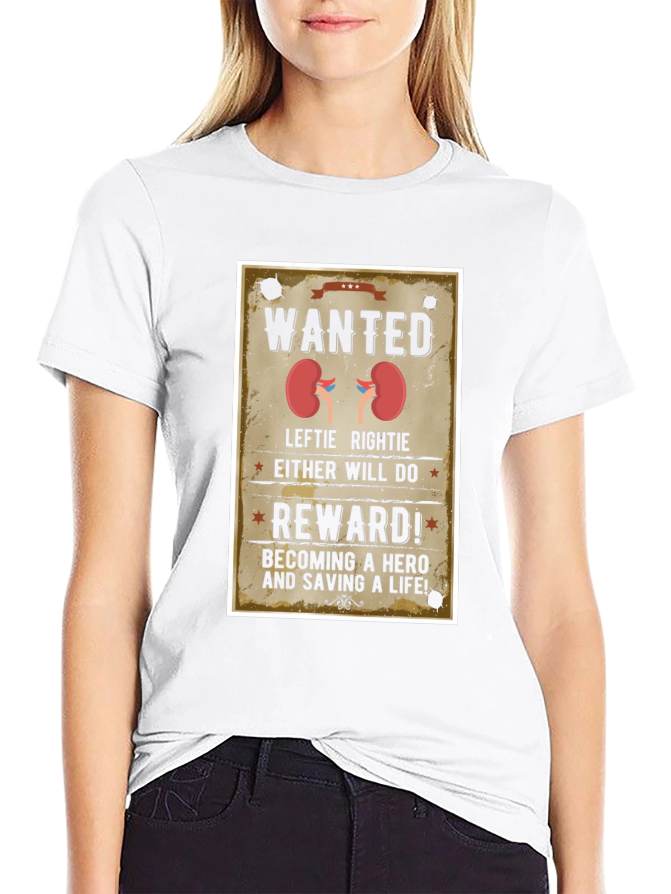 Wanted Kidney Donation T-Shirt - Be a Hero!