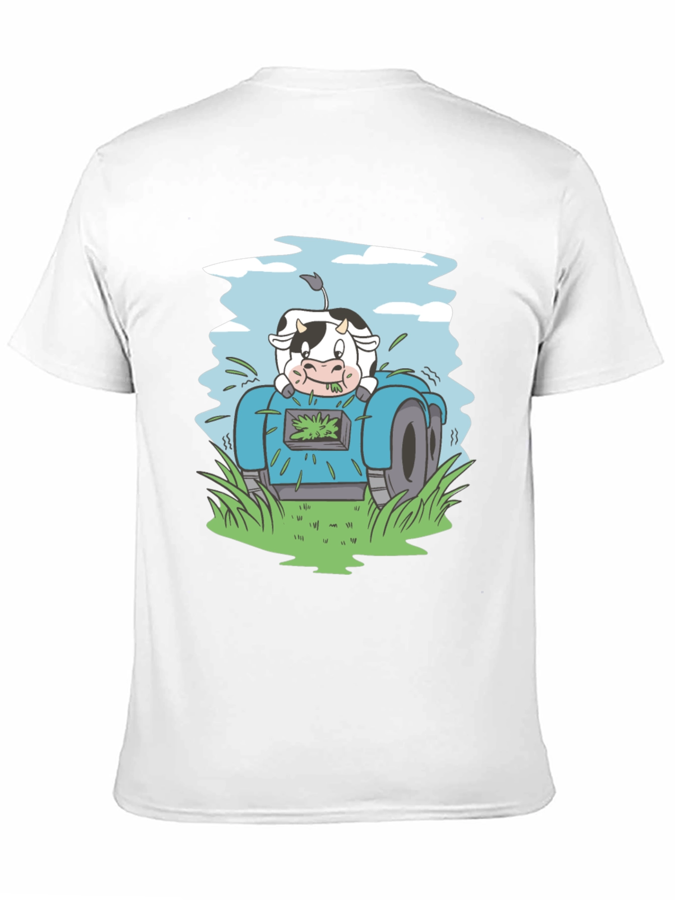 Cow Riding Lawnmower Graphic Tee