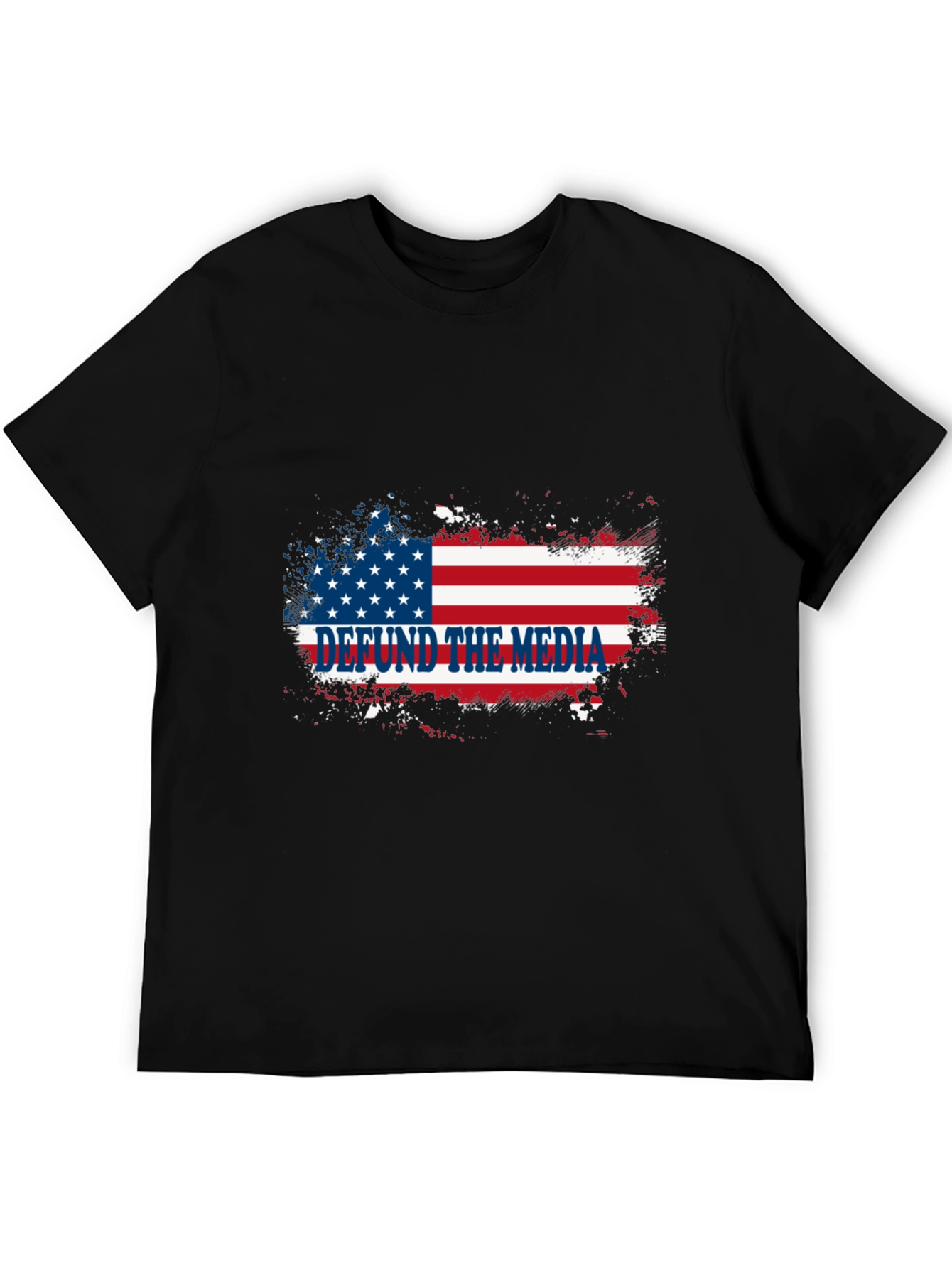 Defund the Media T-Shirt American Flag