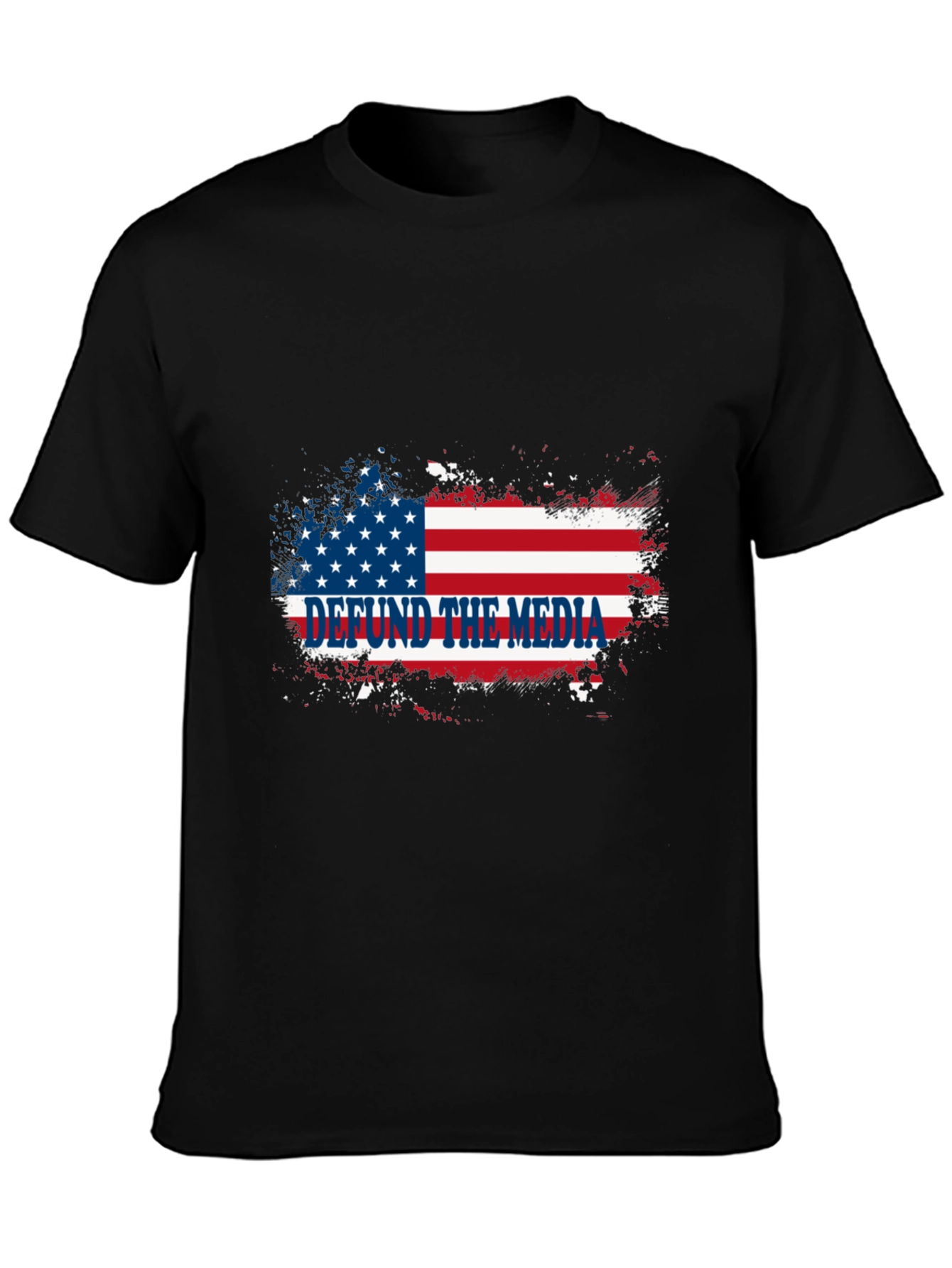Defund the Media T-Shirt American Flag